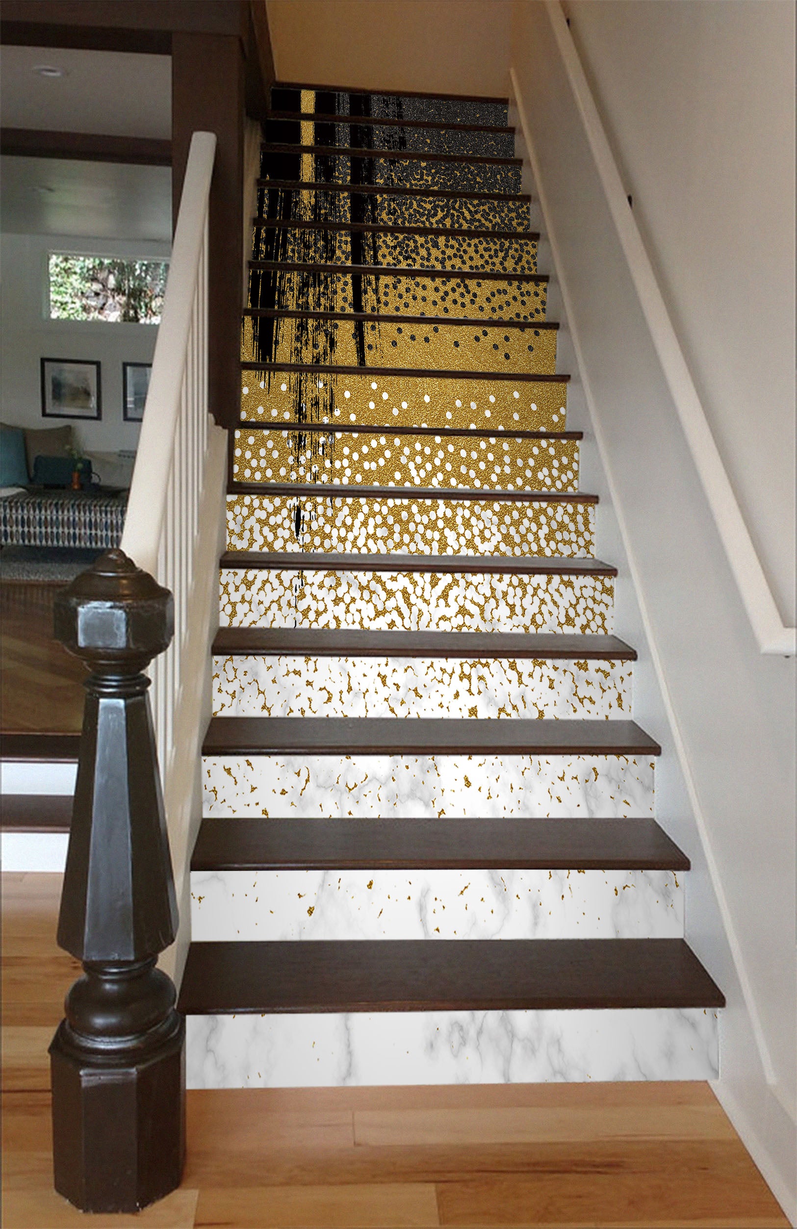 3D Gradually Golden 596 Stair Risers