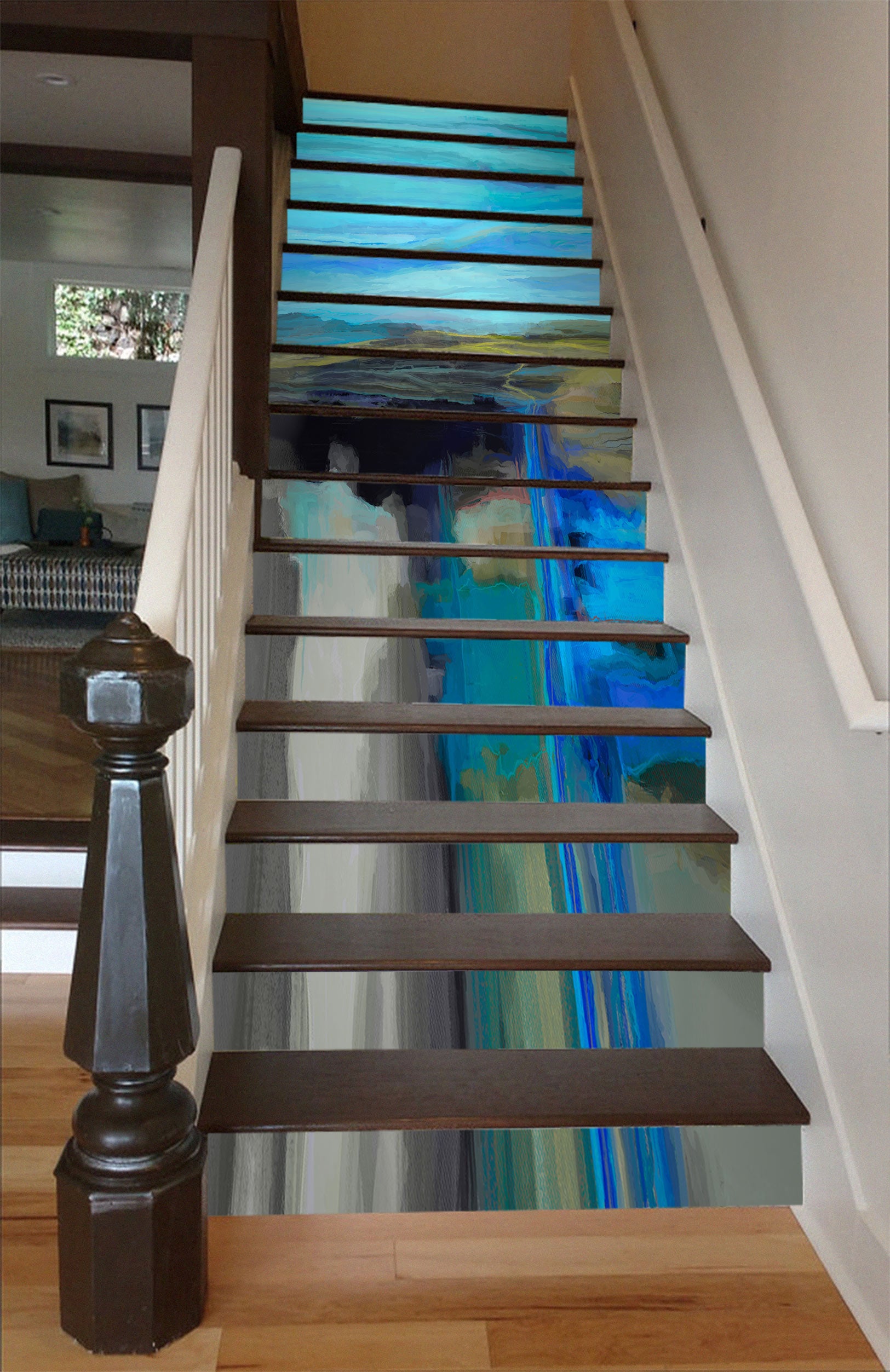 3D Pigment Blue Texture 9475 Michael Tienhaara Stair Risers