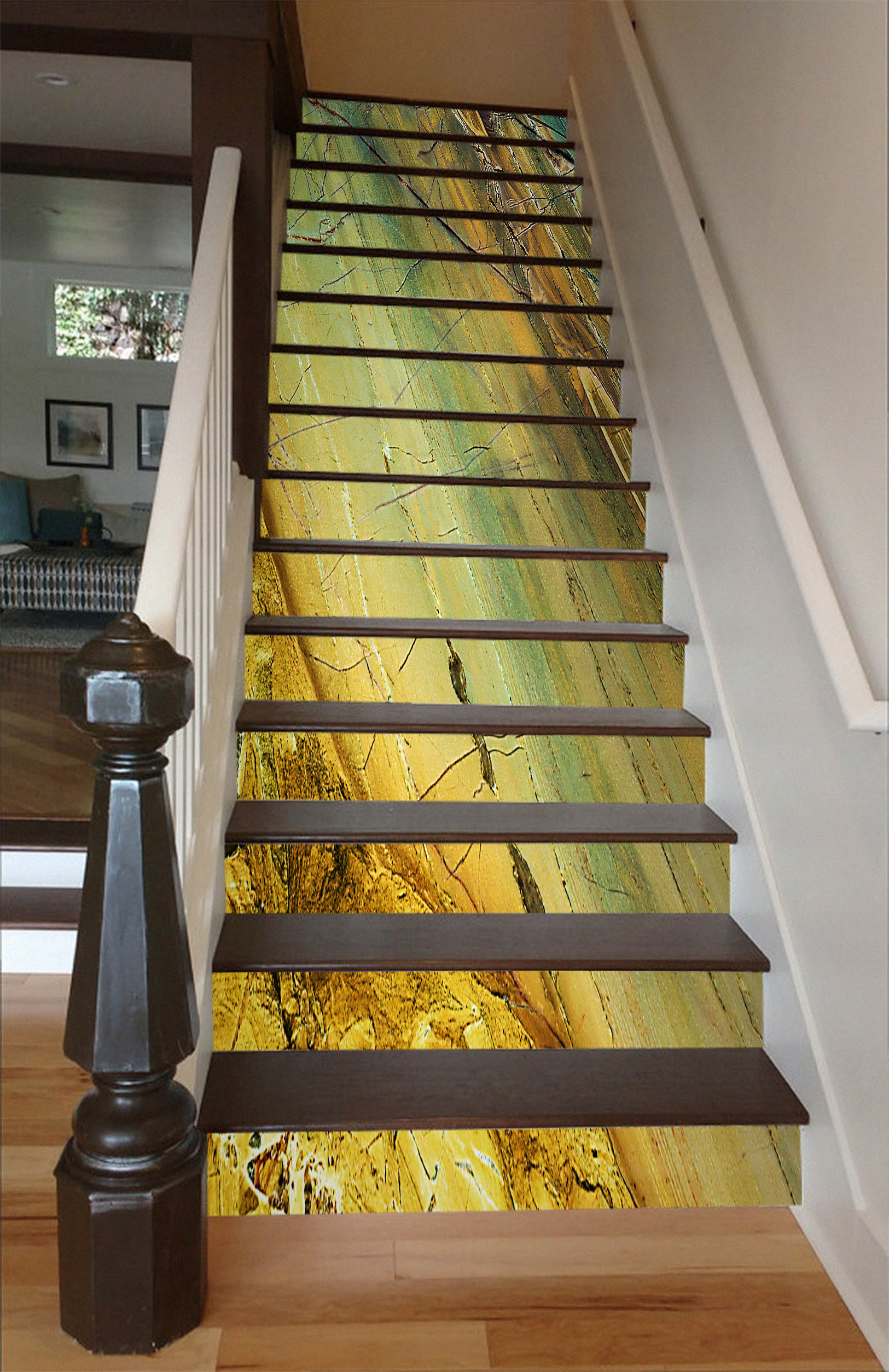 3D Yellow Chapped 616 Stair Risers