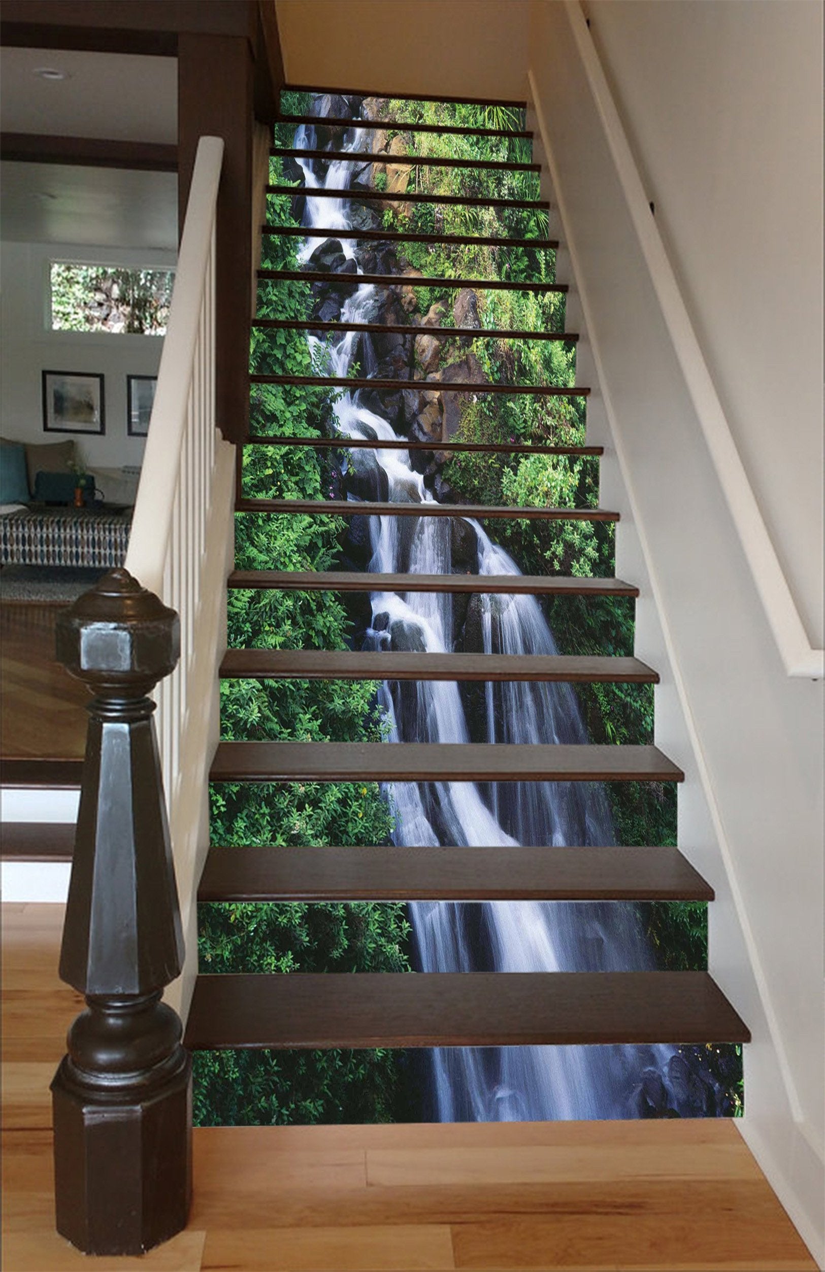 3D Pretty Creek 1609 Stair Risers Wallpaper AJ Wallpaper 