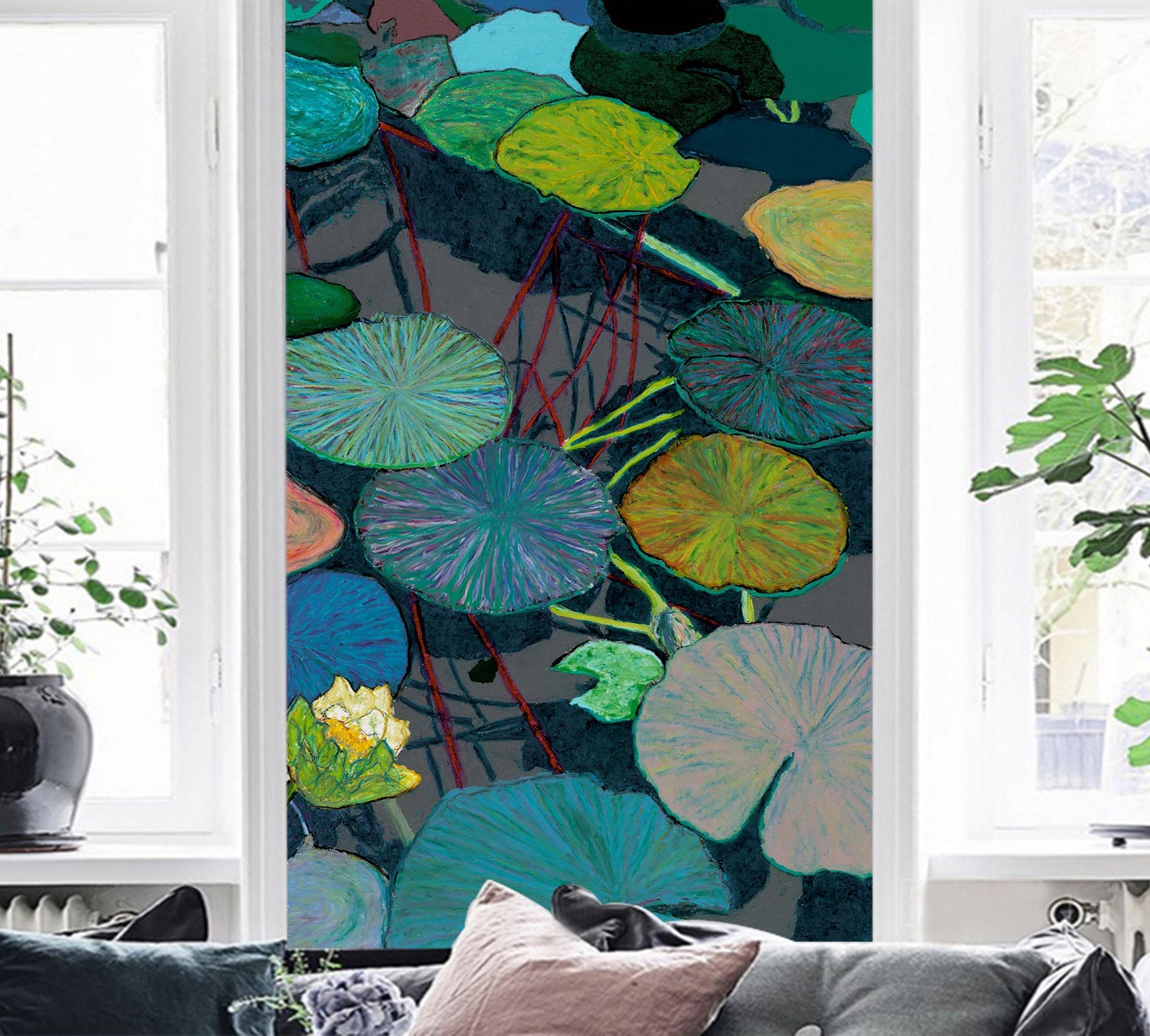 3D Lotus Leaf 1401 Allan P. Friedlander Wall Mural Wall Murals