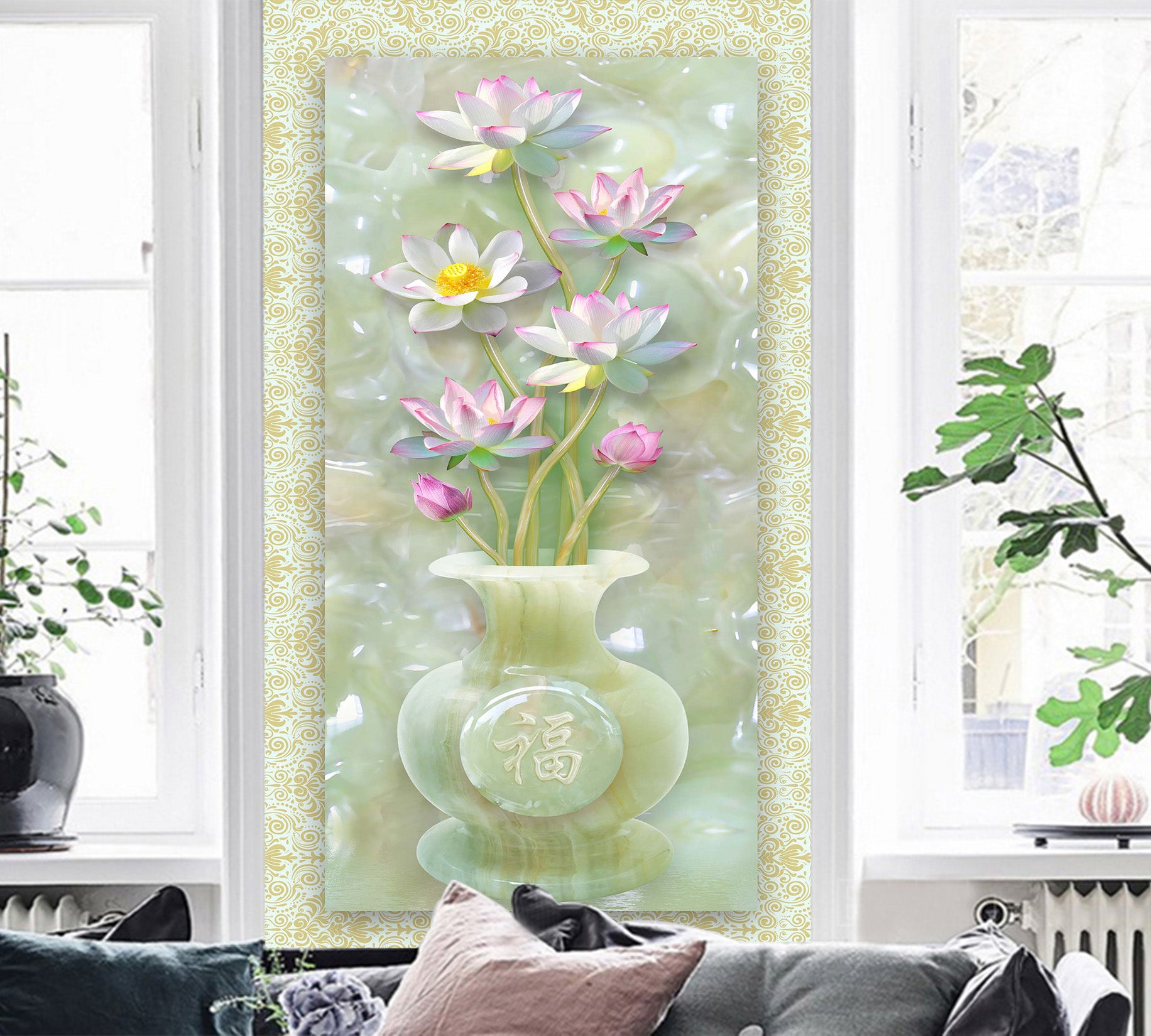 3D Vase Flowers 1542 Wall Murals