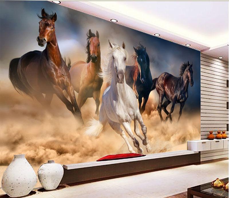 3D horse animal run Wall Paper 6400mmx2480mm in Woven paper AJ Wallpaper 