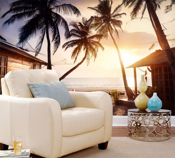 3D Beach, house 207 Wall Paper L 237cm W 345cm in VINYL AJ Wallpaper 