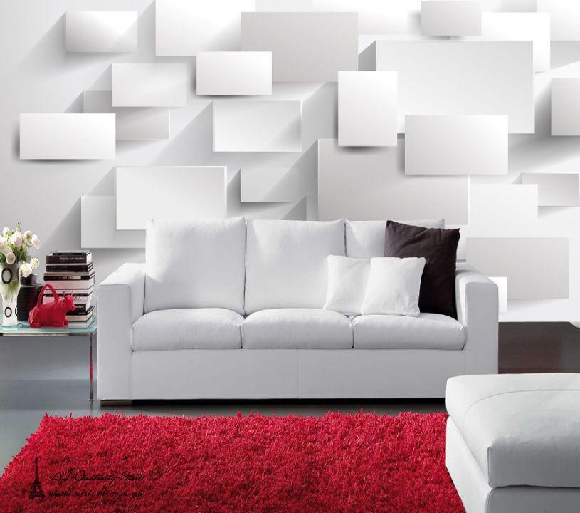 3D White Box Wallpaper 520cm wide and 230cm high in Vinyl AJ Wallpaper 