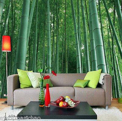 Large Bamboo forest Wall Paper 4x 63cm high and 200cm wide IN VINYL AJ Wallpaper 