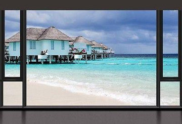 3D Fenster Klaren Mee Fototapeten XL 195cm wide and 146cm high in woven paper AJ Wallpaper 