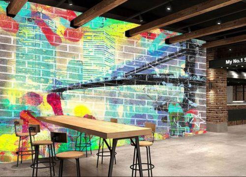 3D graffiti Strokes 49 WallPaper 2.62m x 2.32m vinyl (WxH). AJ Wallpaper 