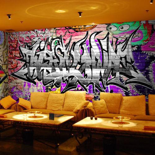 3D Writing graffiti 1 WallPaper 355cm width and 235cm height. in woven paper AJ WALLPAPER 