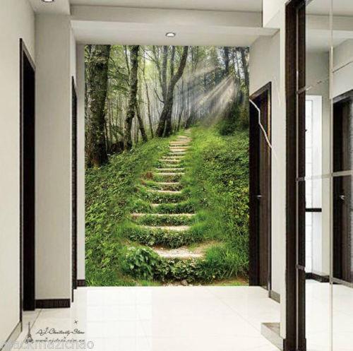 Wood trail Landscap Wall Paper 1 m wide and 2.4 height IN WOVEN PAPER AJ Wallpaper 