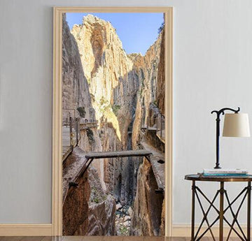 3D cliff 23 Door Wall Mural Height 2280mm x width 1540mm IN VINYL AJ Wallpaper 