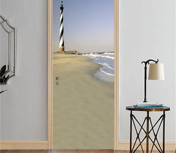 3D beach at low tide door mural Wallpaper AJ Wallpaper 