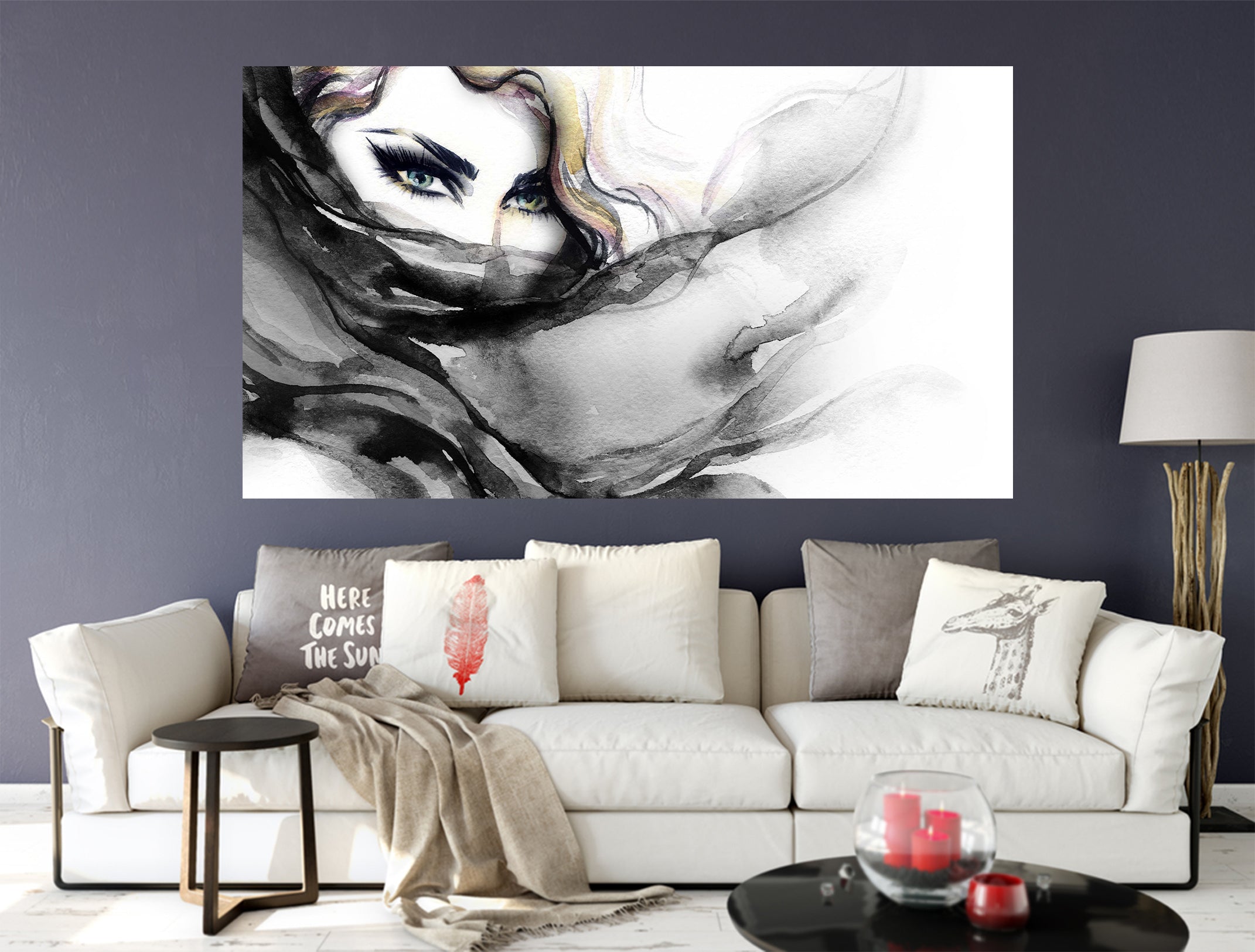 3D Ink Painting Woman 1042 Wall Sticker