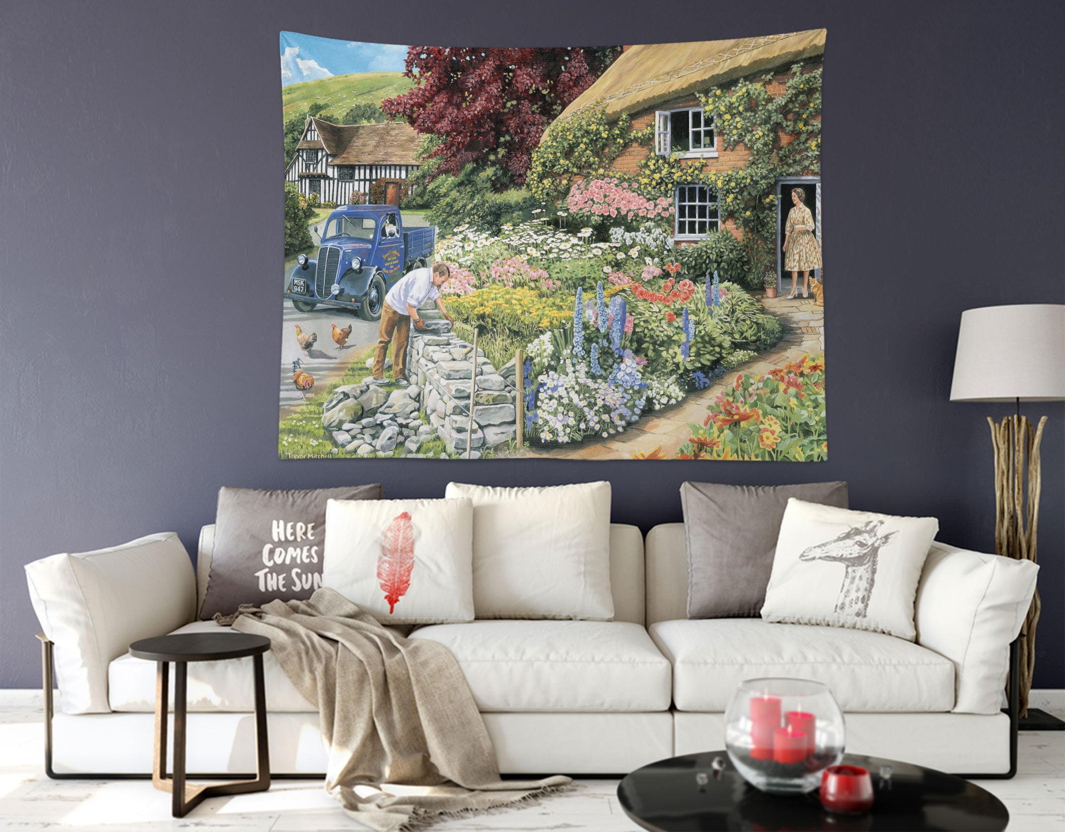 3D Garden House 11252 Trevor Mitchell Tapestry Hanging Cloth Hang