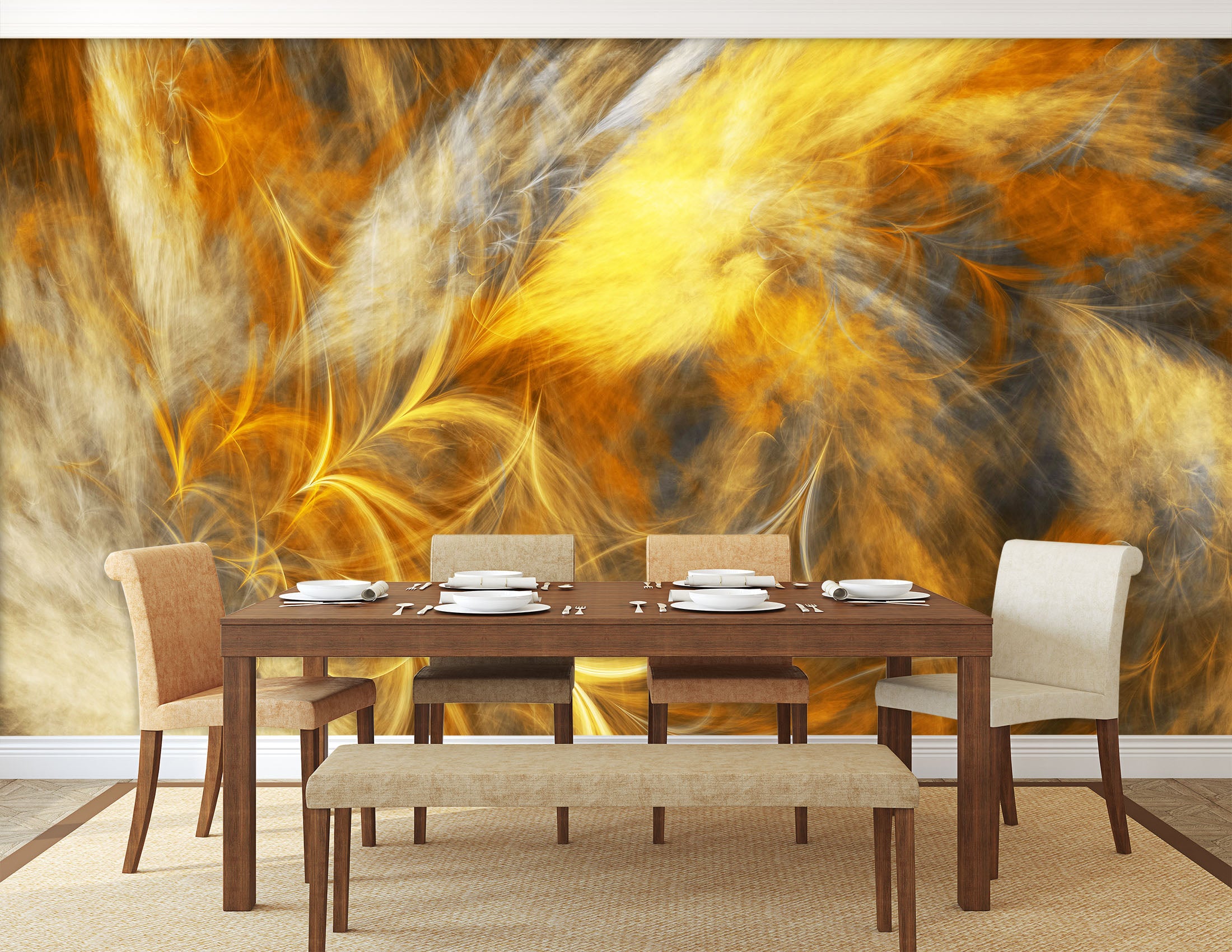 3D Yellow Pattern 57237 Wall Murals