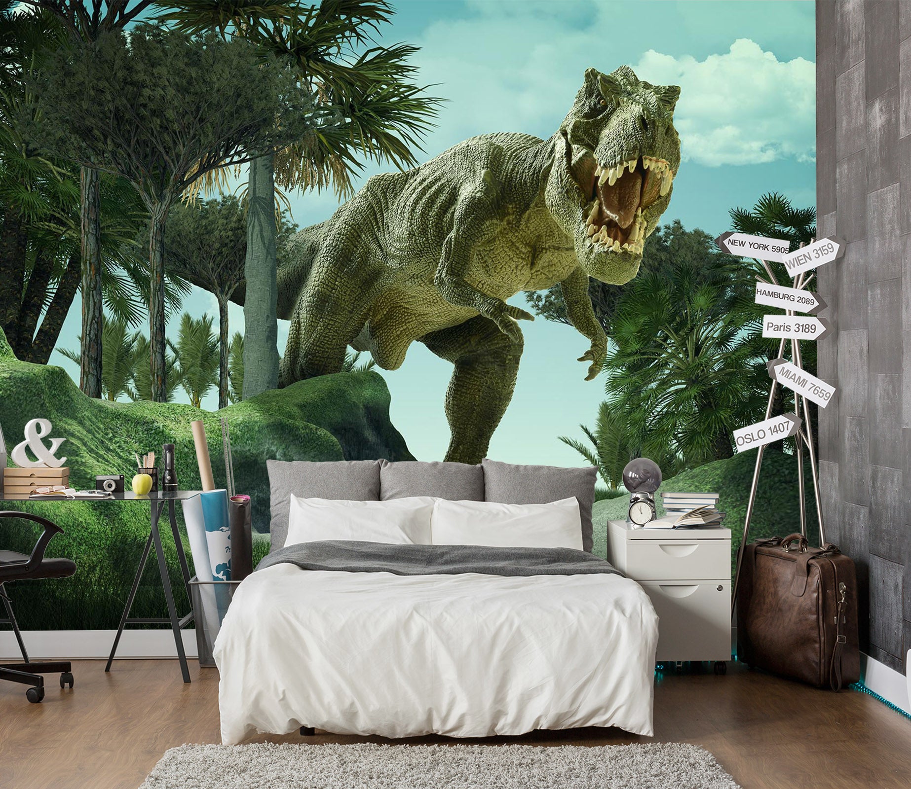3D Tyrannosaurus 1571 Wall Murals