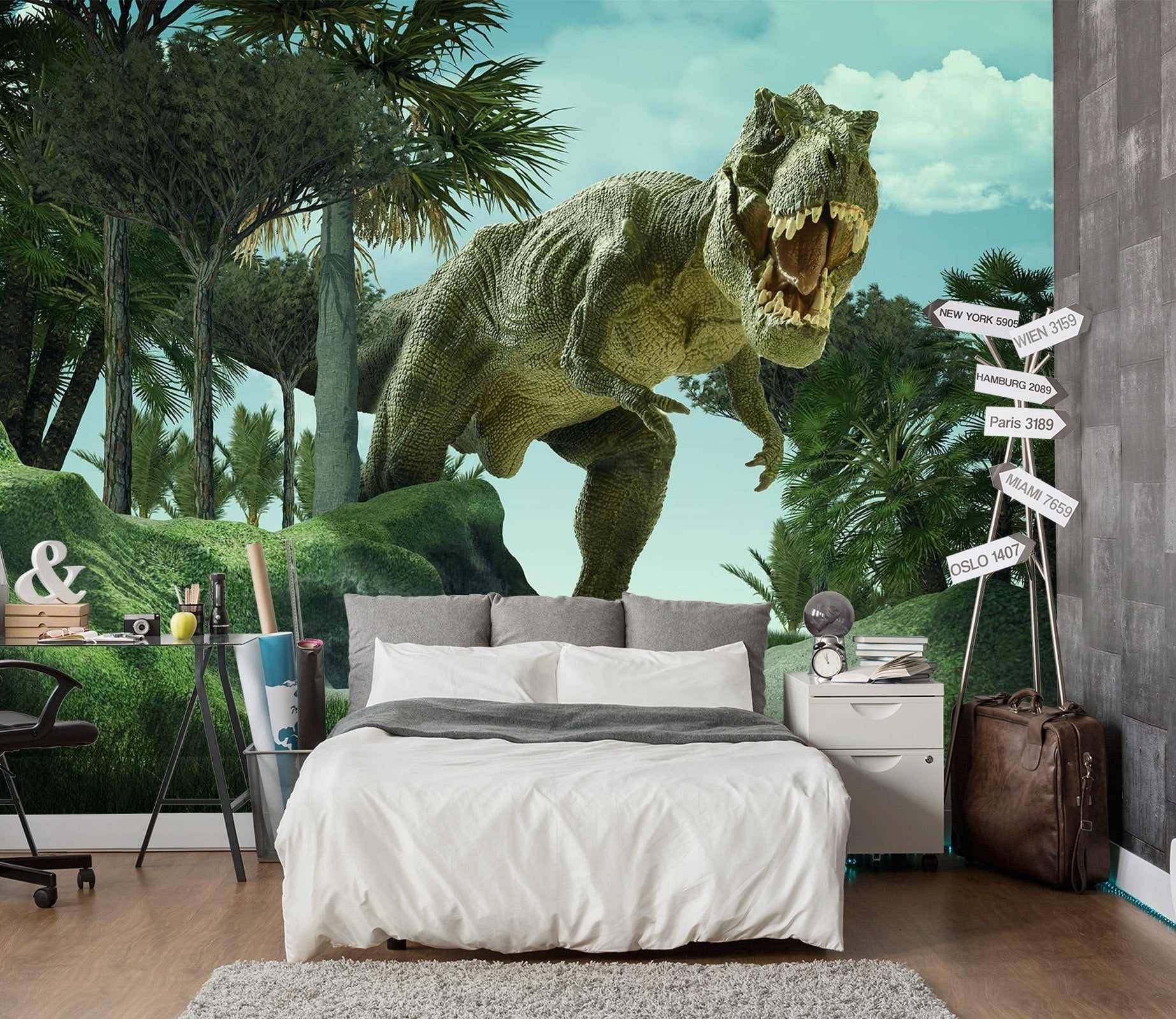 3D Dinosaur Woods Moss 183 Wallpaper AJ Wallpaper 
