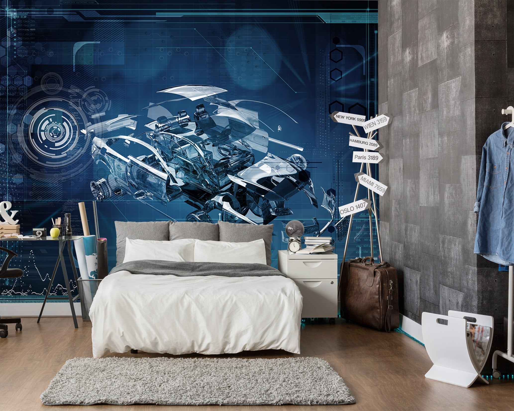 3D Transparent Car 403 Vehicle Wall Murals
