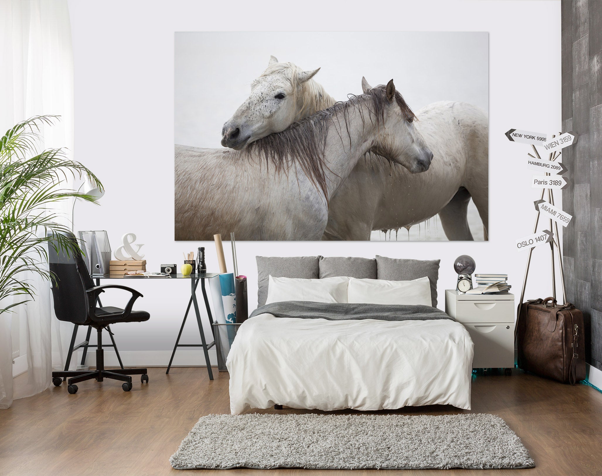 3D Two Horses 125 Marco Carmassi Wall Sticker