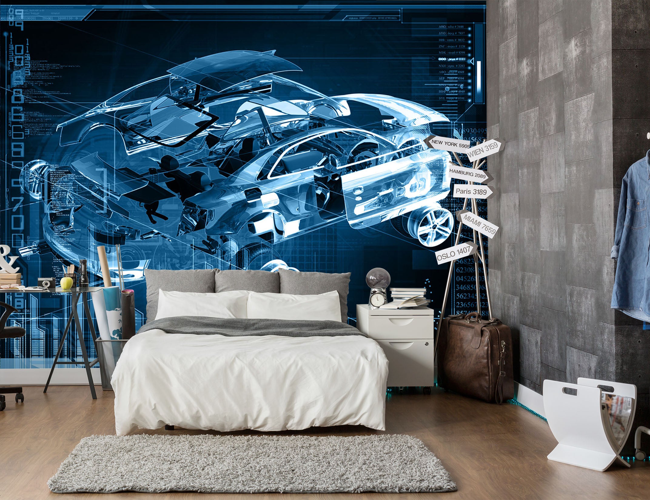 3D Assemble Car 404 Vehicle Wall Murals