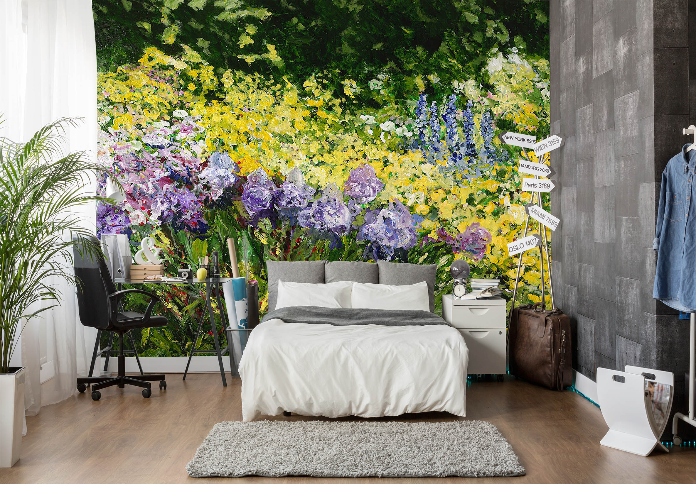 3D Summer Flowers 113 Allan P. Friedlander Wall Mural Wall Murals