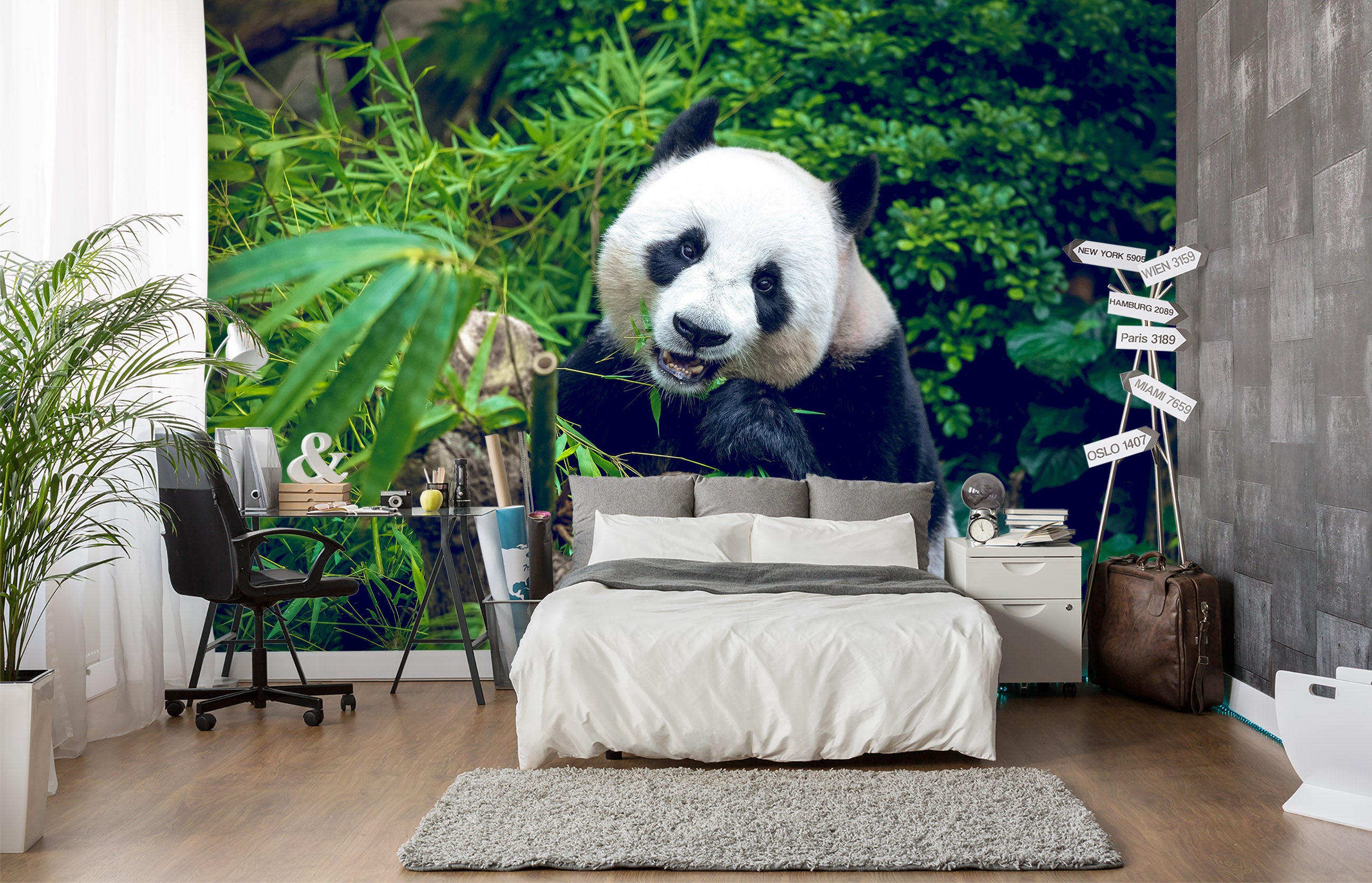 3D Panda Jungle 57113 Wall Murals