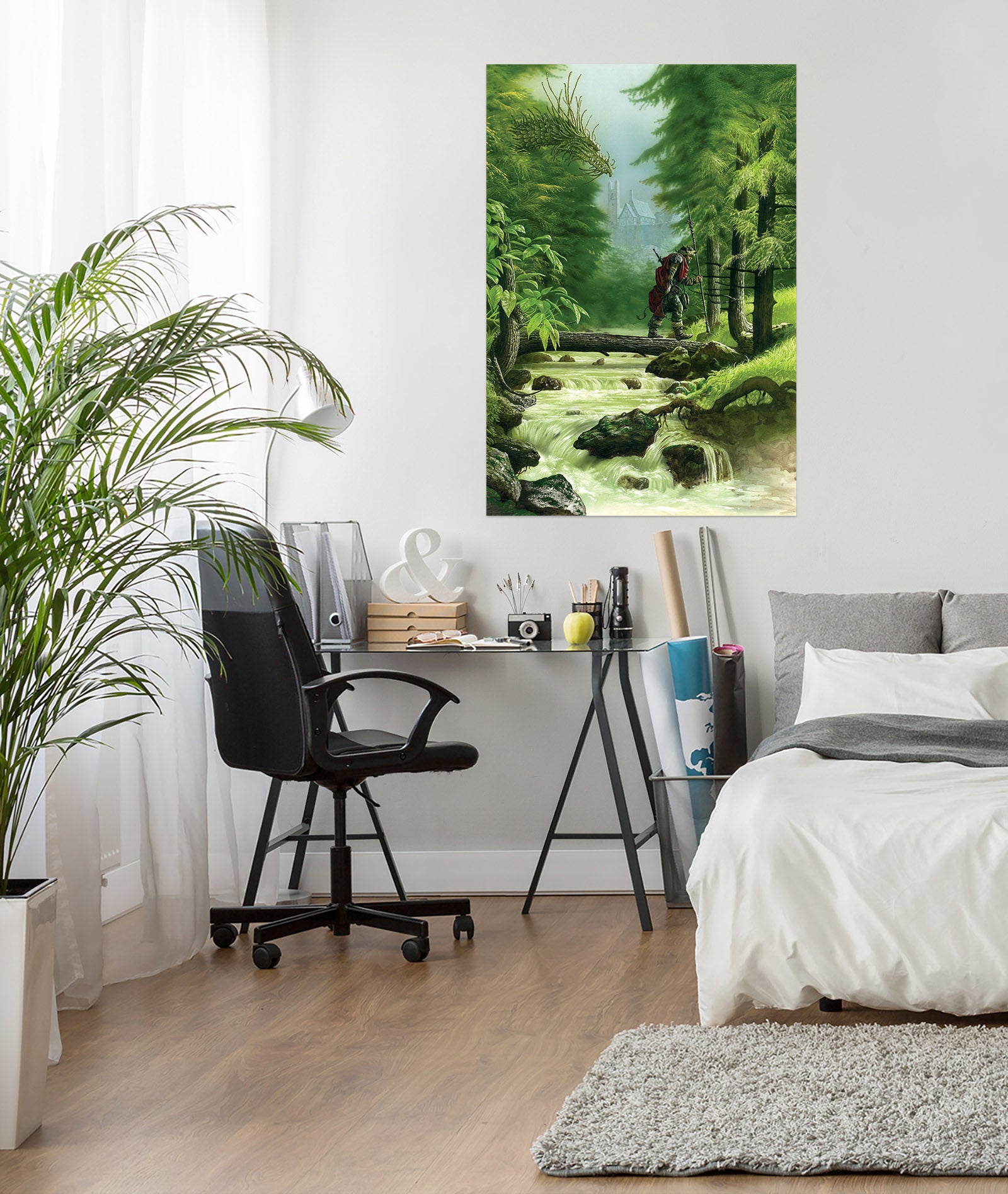 3D Forest Bridge Soldier Creek 8086 Ciruelo Wall Sticker