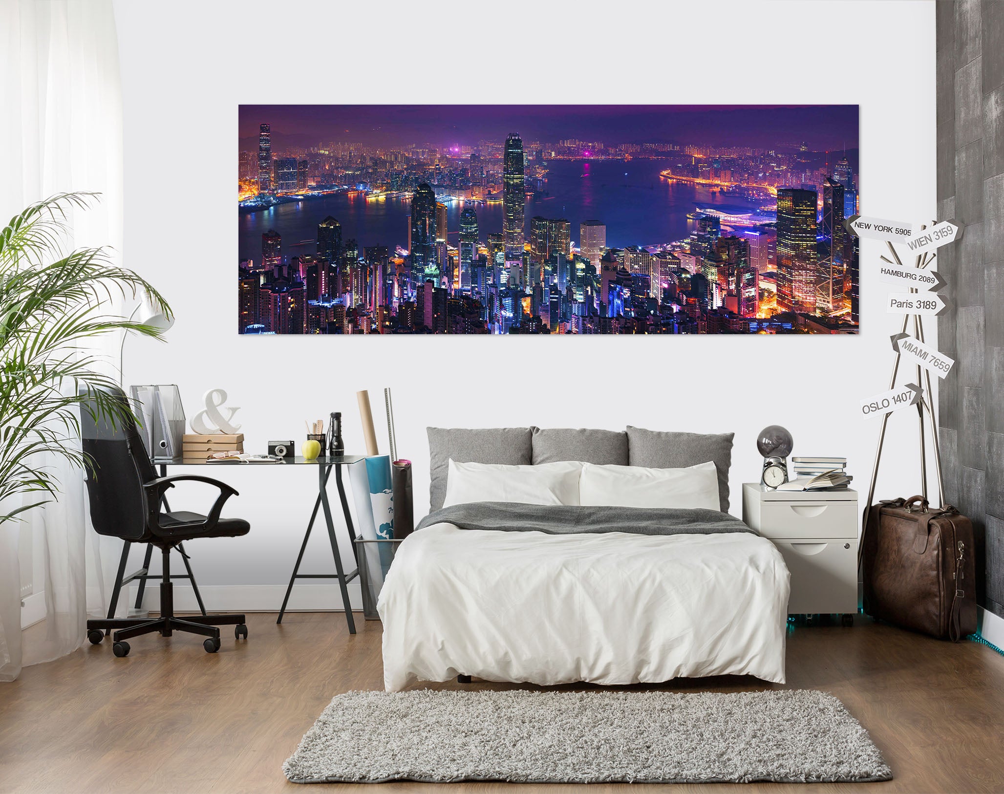 3D Night City 129 Marco Carmassi Wall Sticker