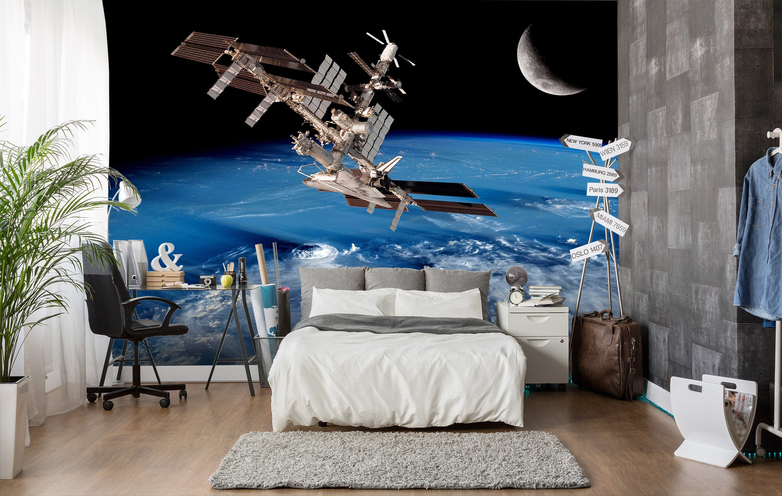 3D Space Satellite 1734 Wall Murals