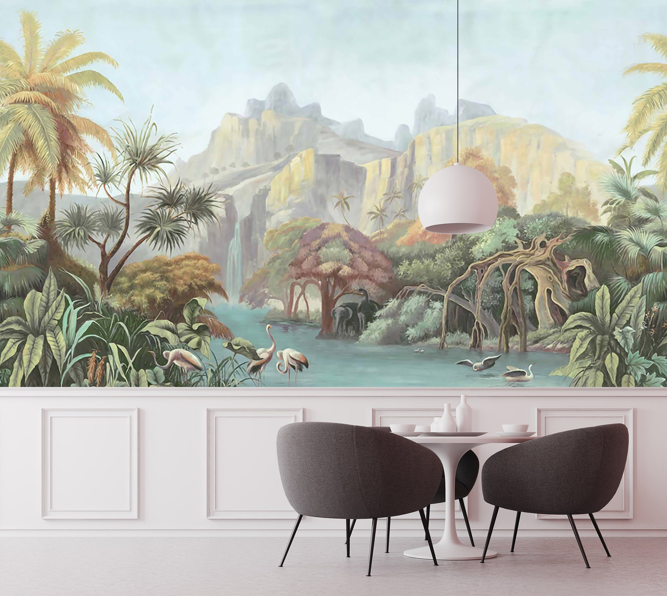 3D Mountain Crane 1529 Wall Murals