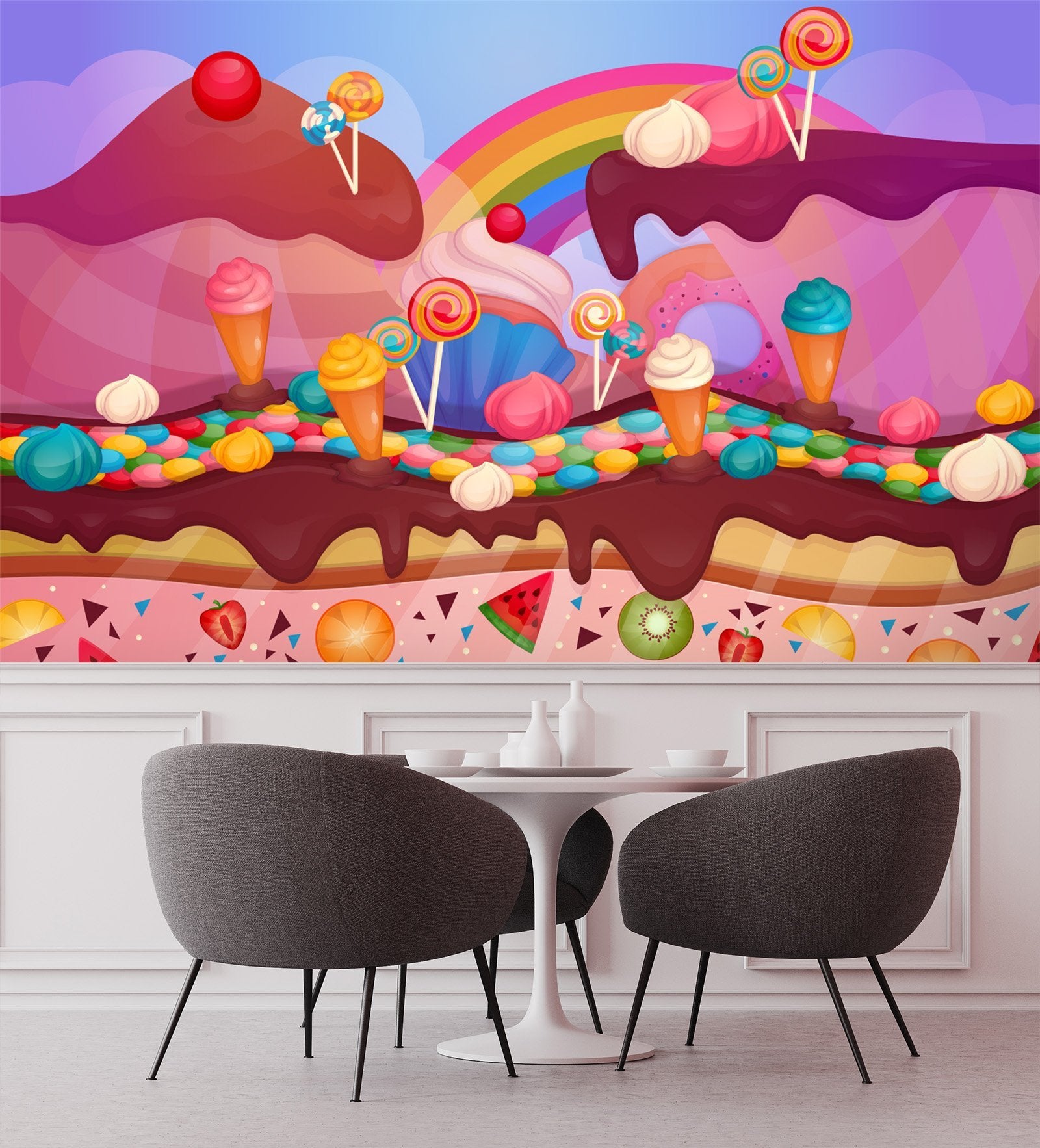 3D Rainbow Mountain Ice Cream 232 Wallpaper AJ Wallpaper 2 