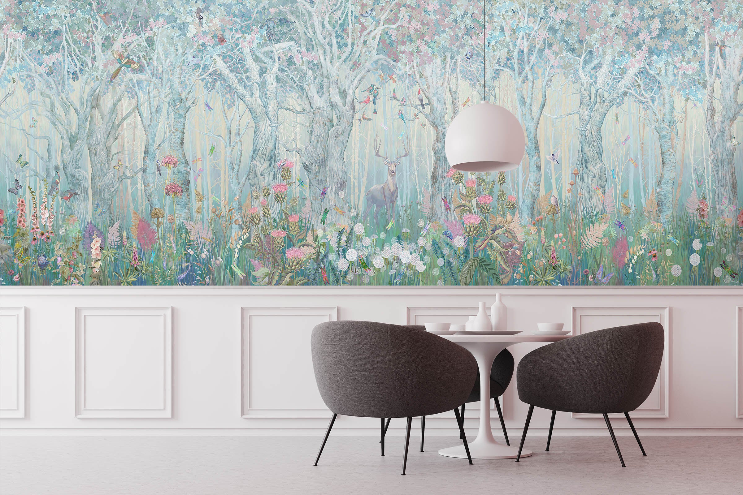 3D Forest Flower Deer 1556 Wall Murals