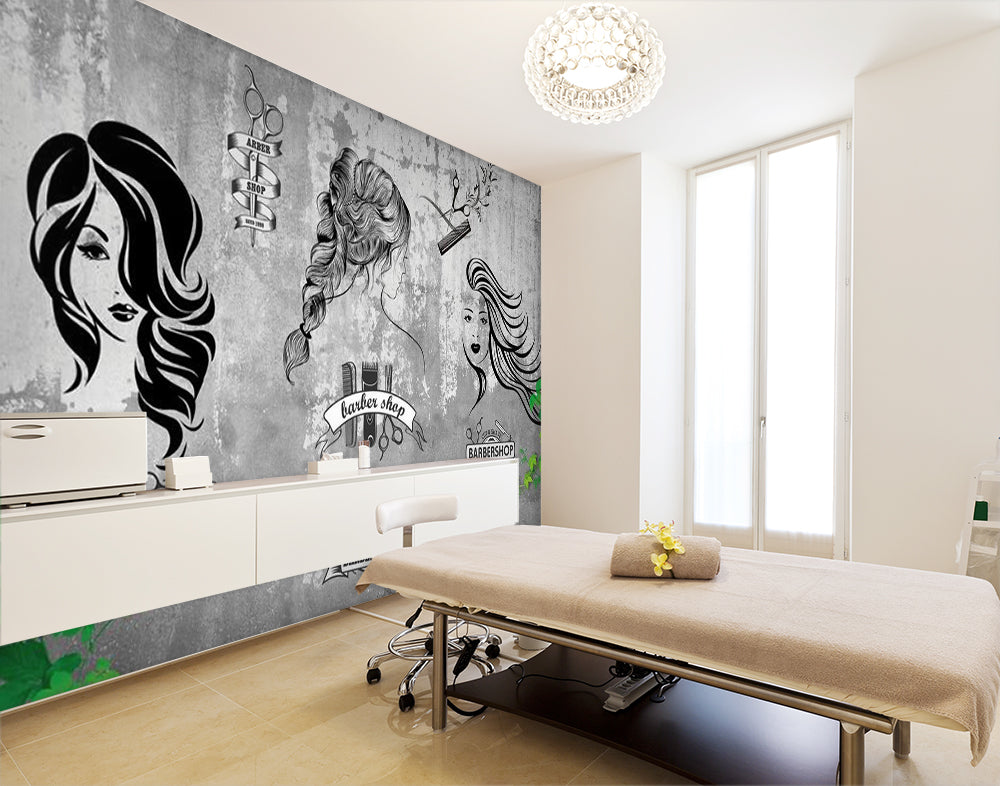 3D Long Hair Styling 1566 Wall Murals