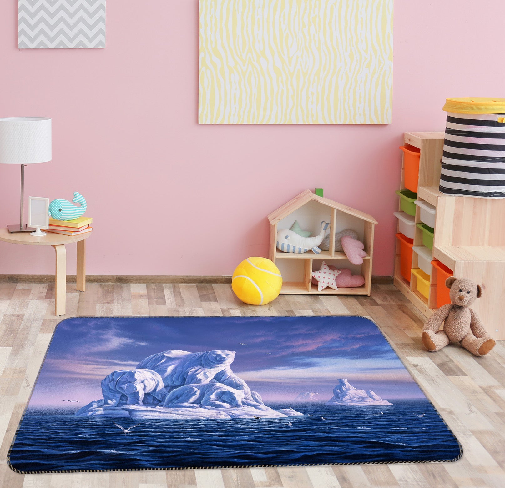 3D Ice Bears 1060 Jerry LoFaro Rug Non Slip Rug Mat