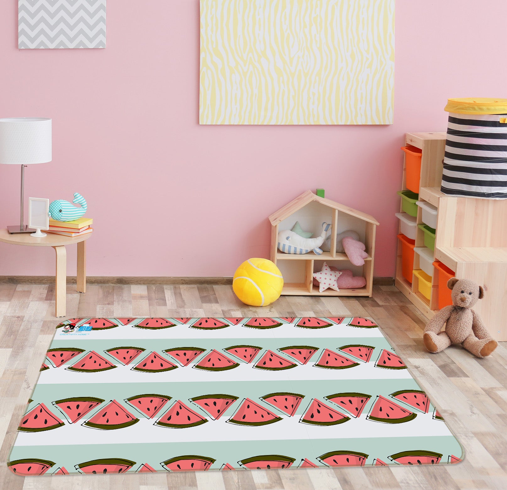 3D Watermelon Pattern 107123 Kashmira Jayaprakash Rug Non Slip Rug Mat