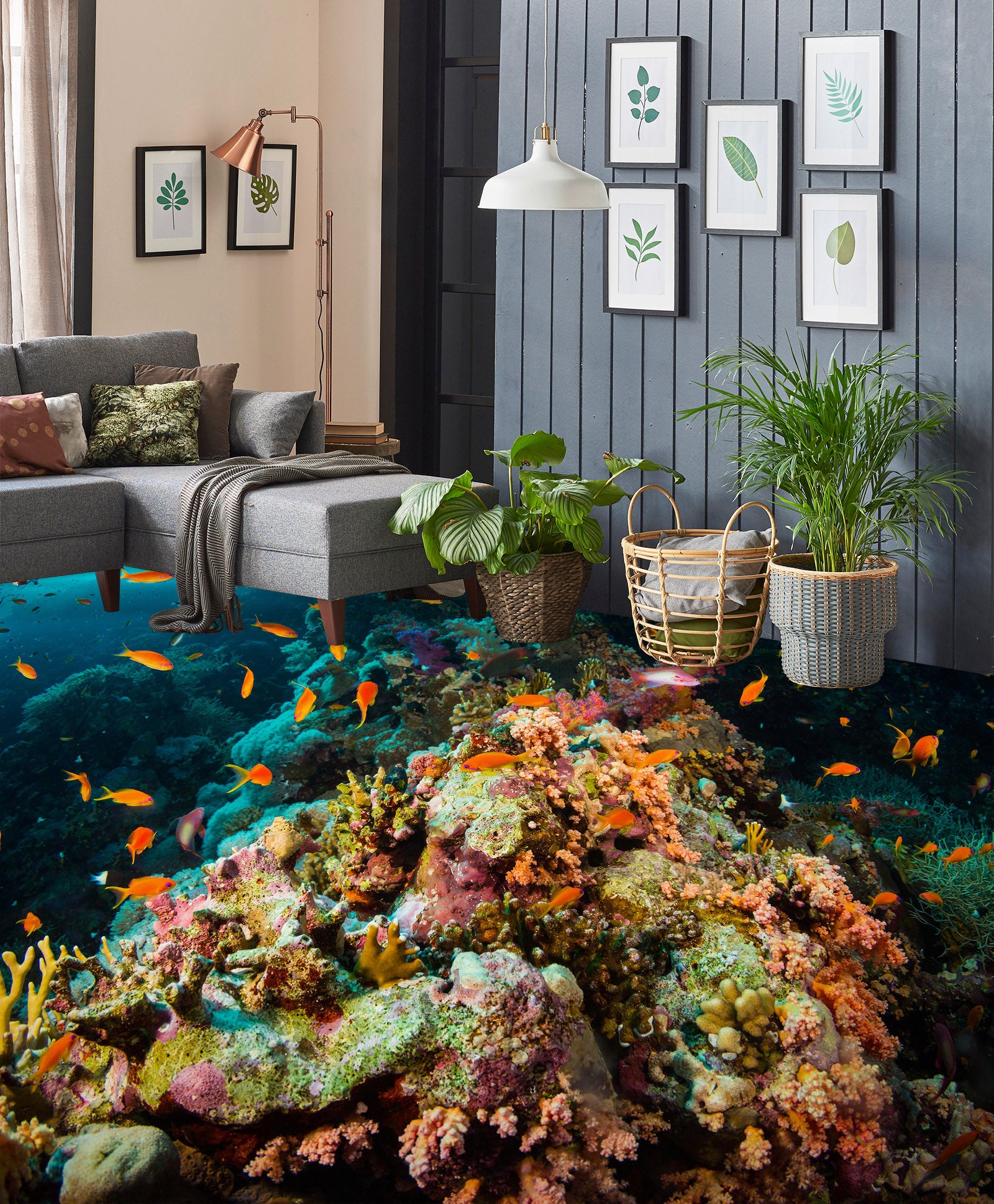3D Deep Green Sea 053 Floor Mural  Wallpaper Murals Rug & Mat Print Epoxy waterproof bath floor