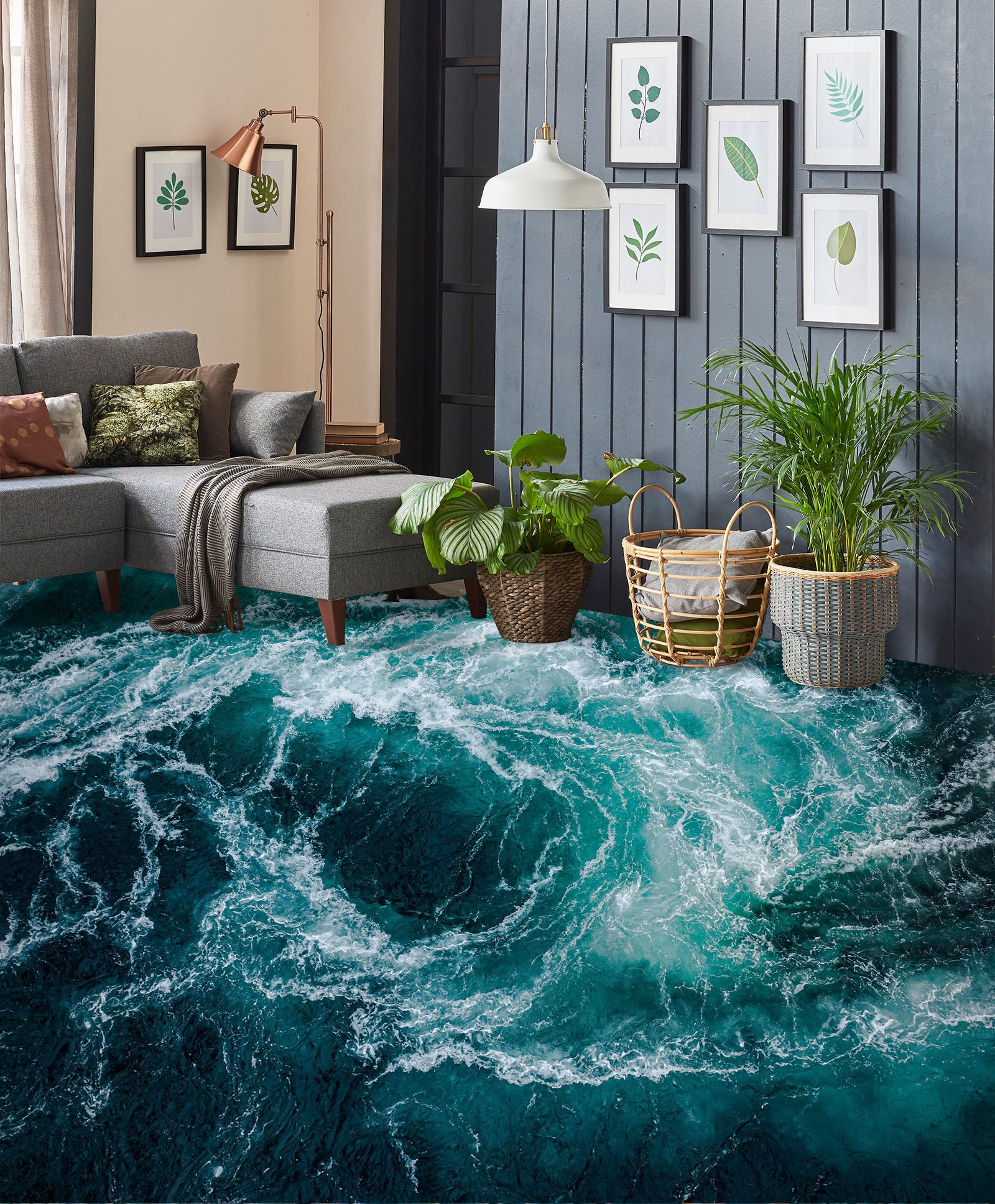 3D Churning Waves 214 Floor Mural  Wallpaper Murals Rug & Mat Print Epoxy waterproof bath floor