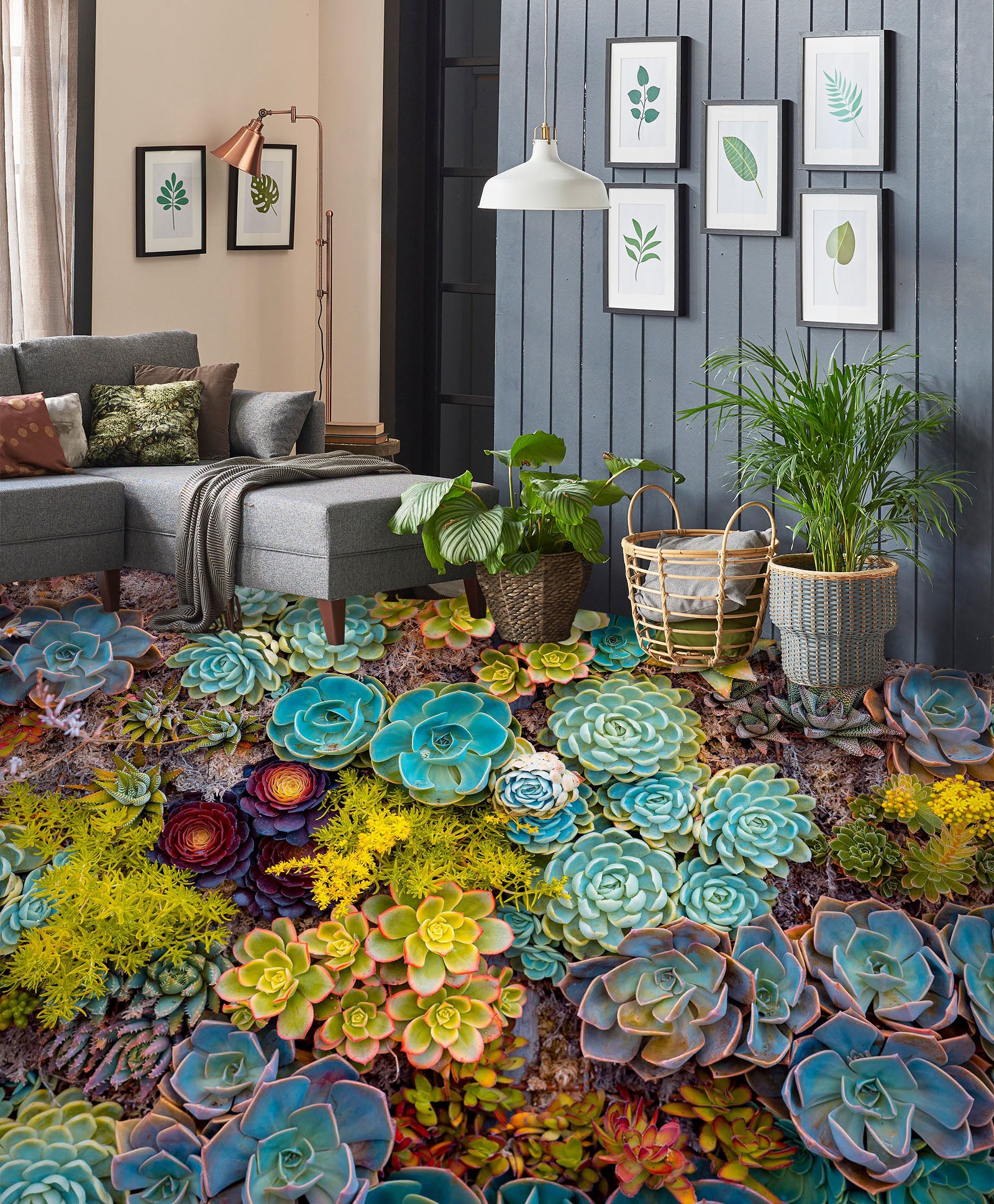 3D Succulent Plants 072 Floor Mural  Wallpaper Murals Rug & Mat Print Epoxy waterproof bath floor