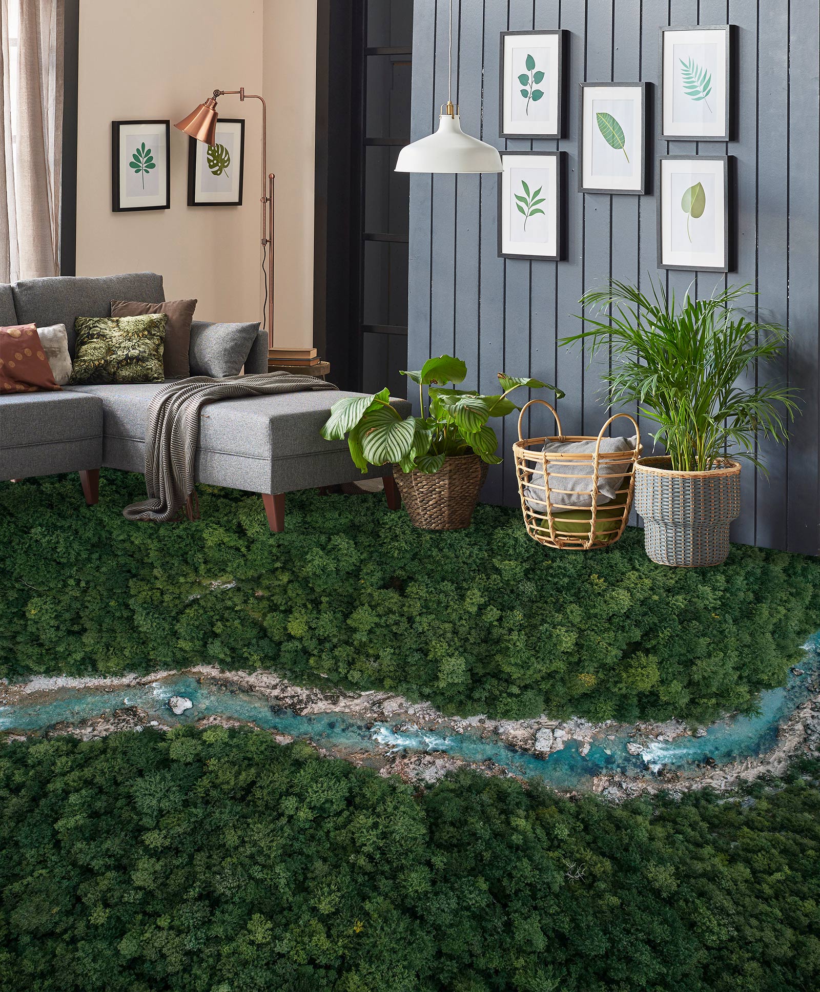 3D Long Blue River 096 Floor Mural  Wallpaper Murals Rug & Mat Print Epoxy waterproof bath floor