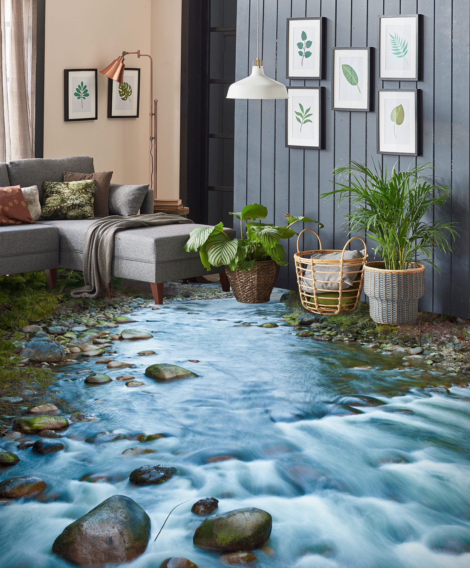 3D Fierce Blue River 1011 Floor Mural  Wallpaper Murals Self-Adhesive Removable Print Epoxy