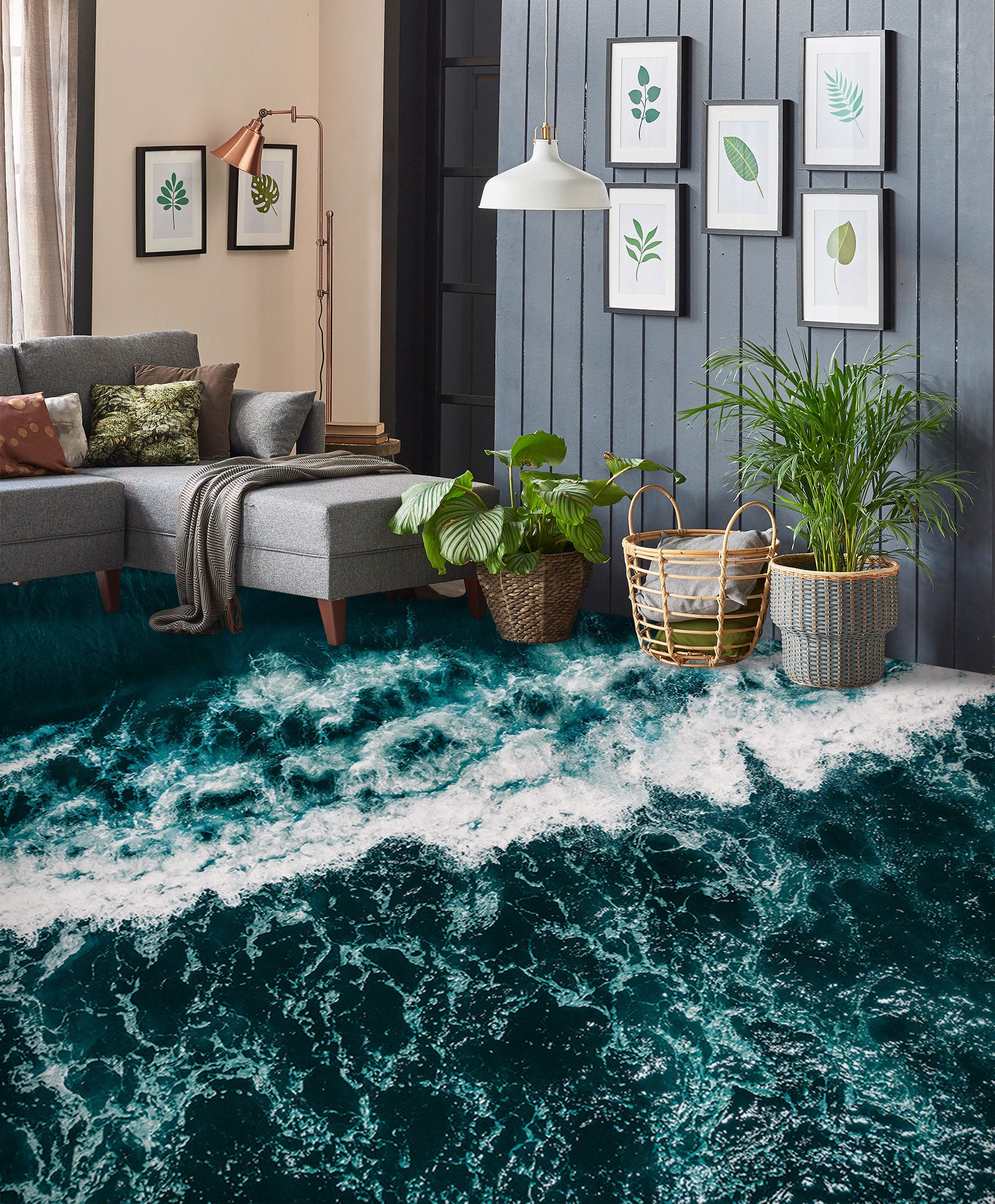 3D Wave Art Beauty 723 Floor Mural  Wallpaper Murals Rug & Mat Print Epoxy waterproof bath floor