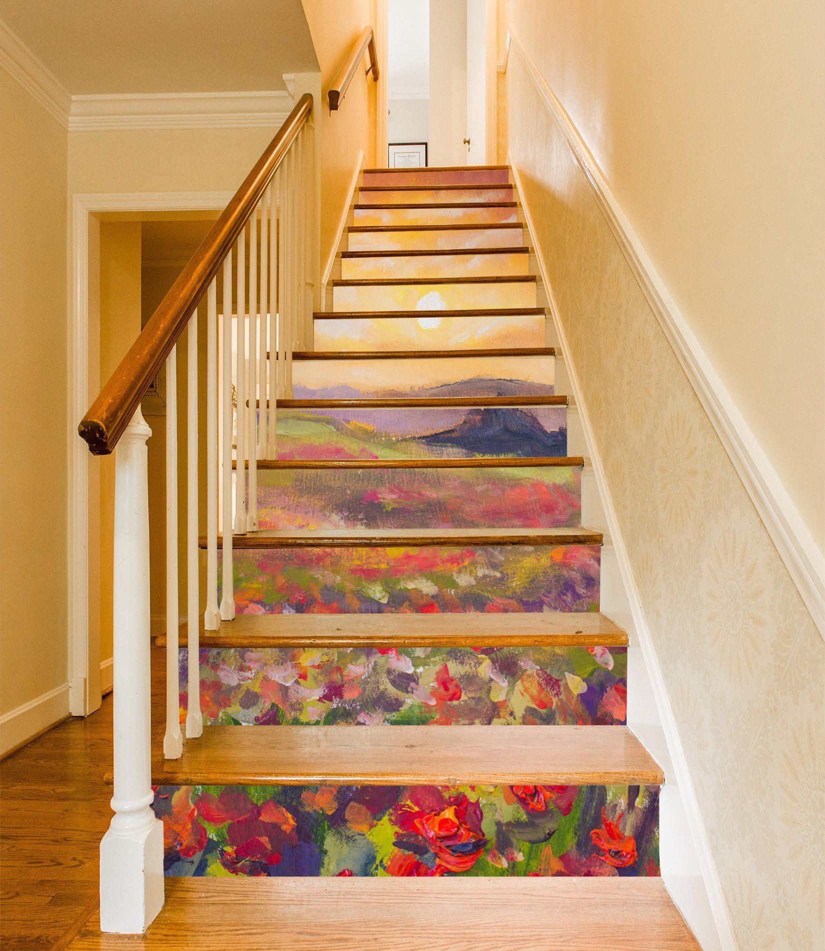 3D Flowers 964 Stair Risers Wallpaper AJ Wallpaper 