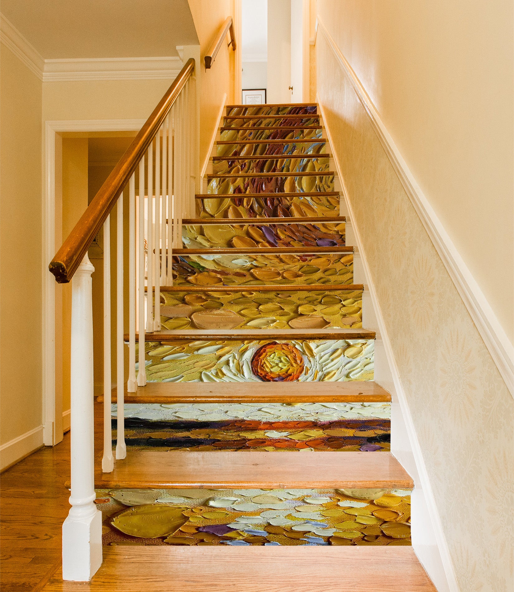 3D Yellow Pattern Oil Painting 96151 Dena Tollefson Stair Risers