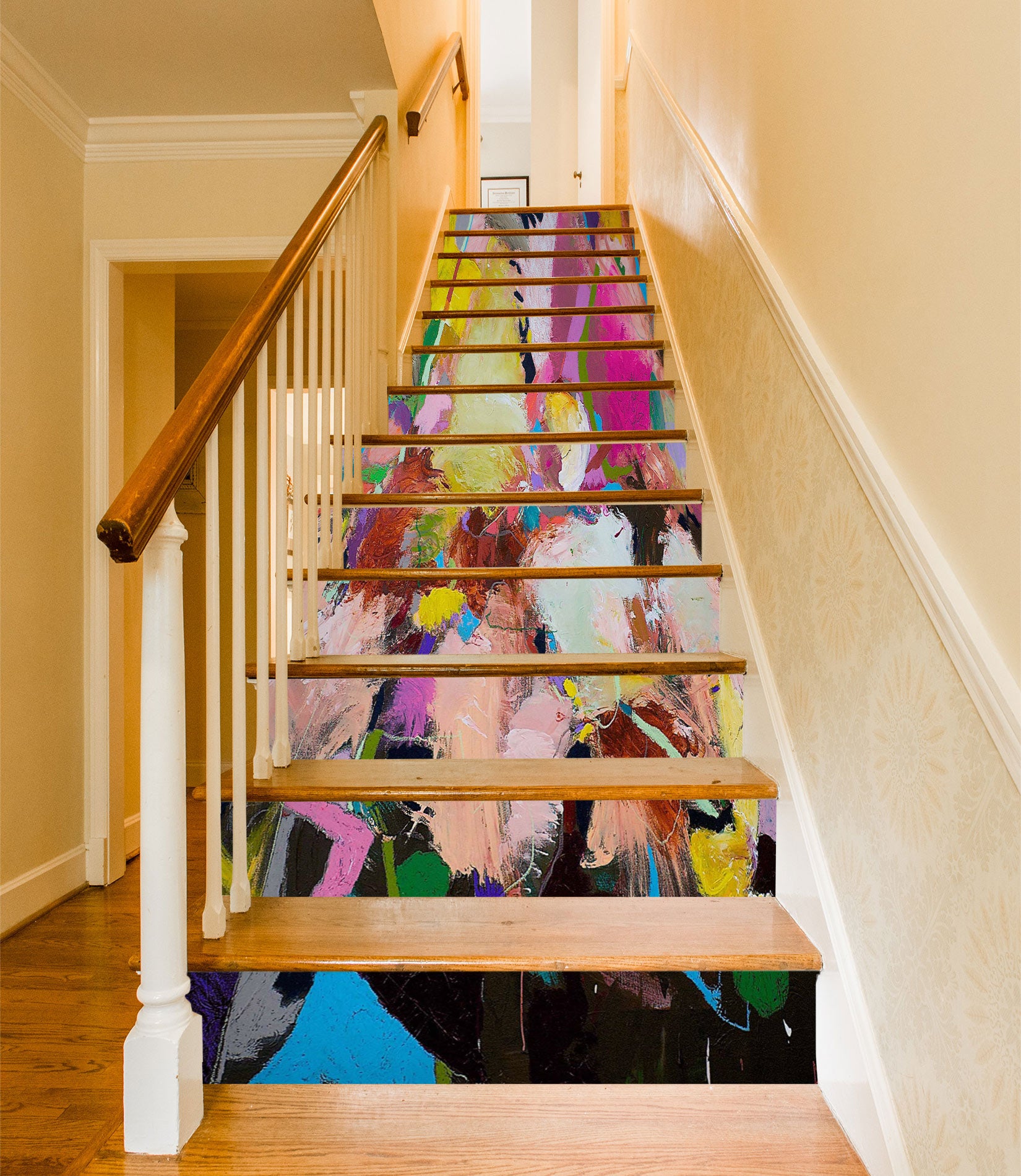 3D Colorful Pigment Pattern 89223 Allan P. Friedlander Stair Risers