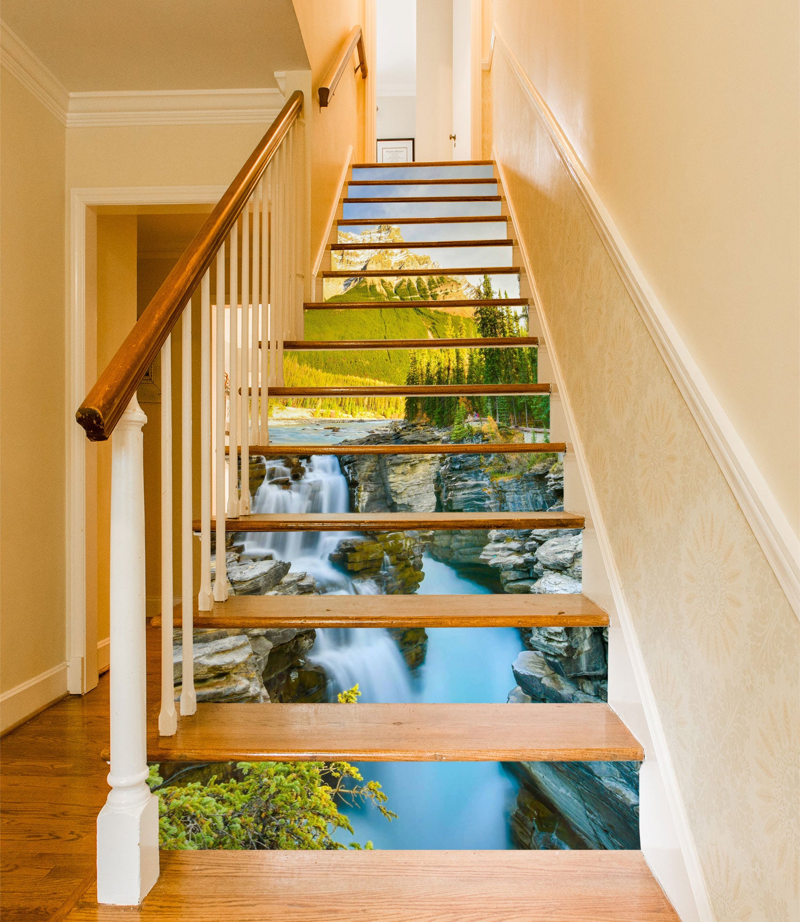 3D Charming Mountain Scenery 344 Stair Risers