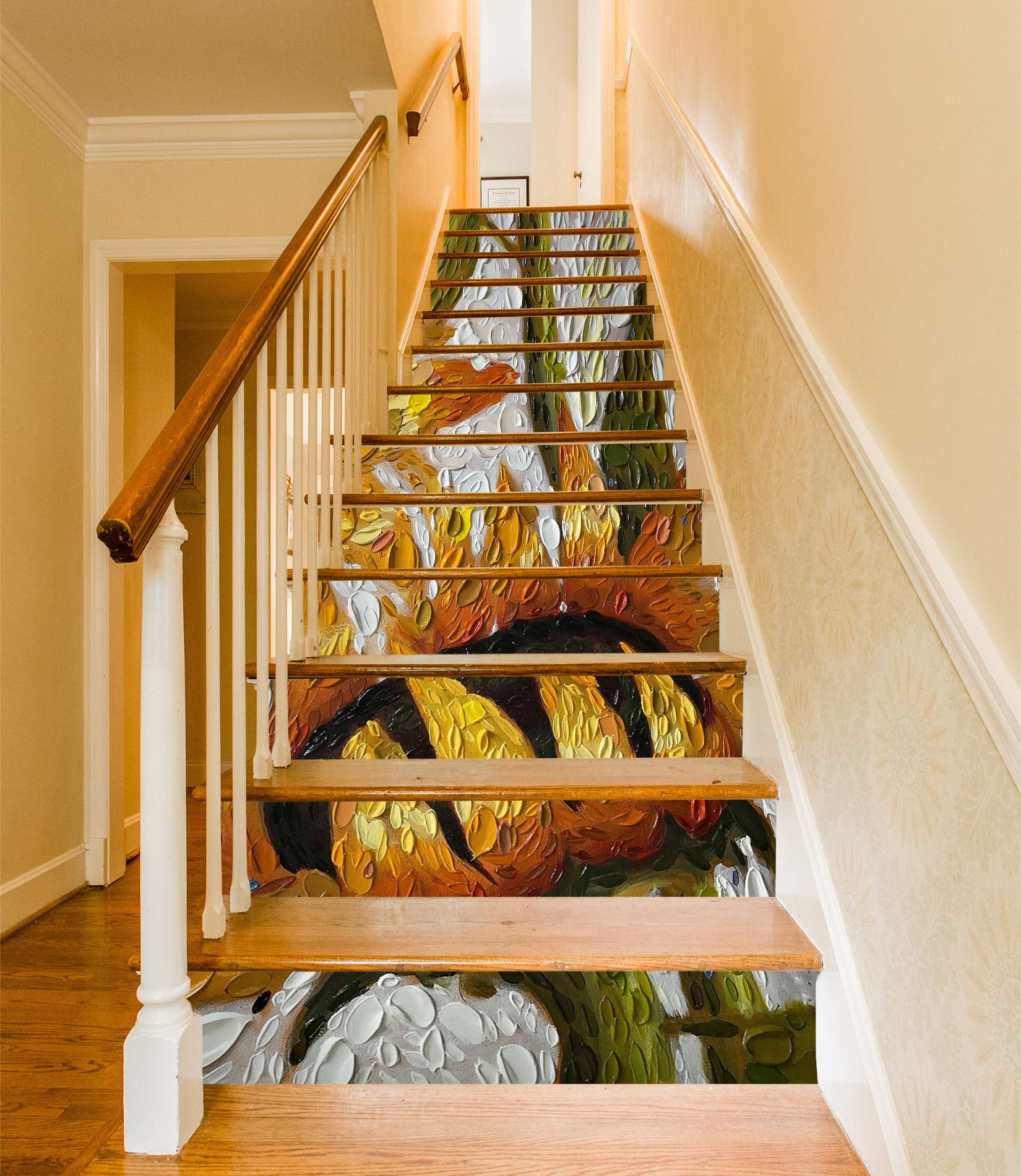 3D Sunflower Painting 96161 Dena Tollefson Stair Risers