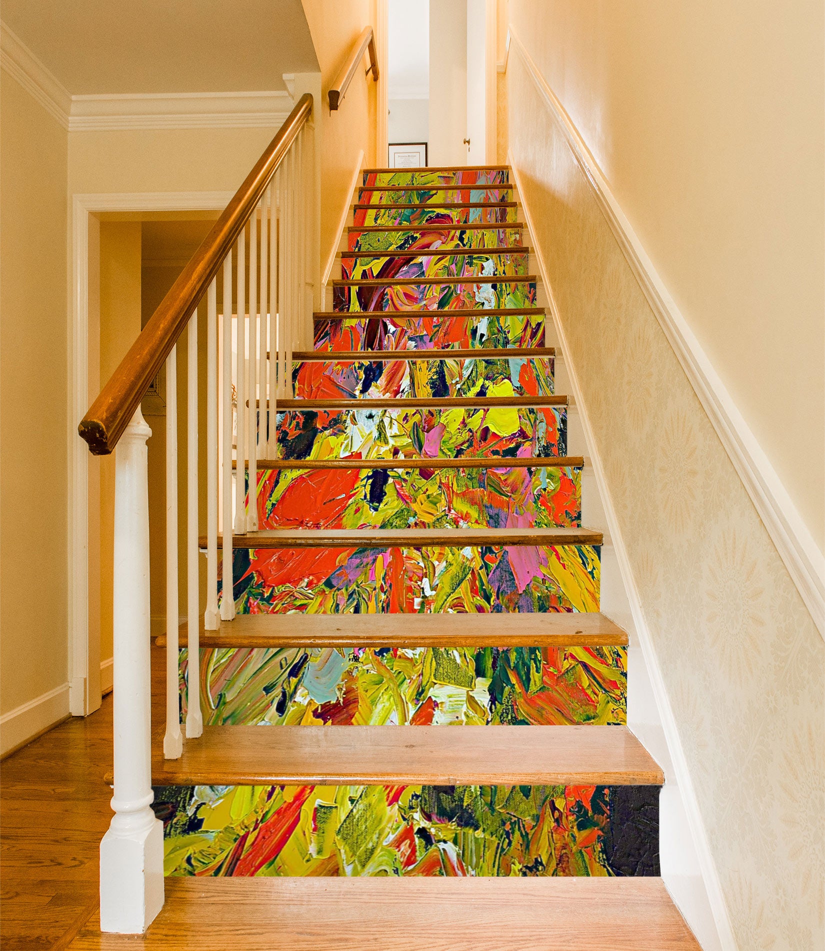 3D Color Block Oil Painting Texture 90162 Allan P. Friedlander Stair Risers