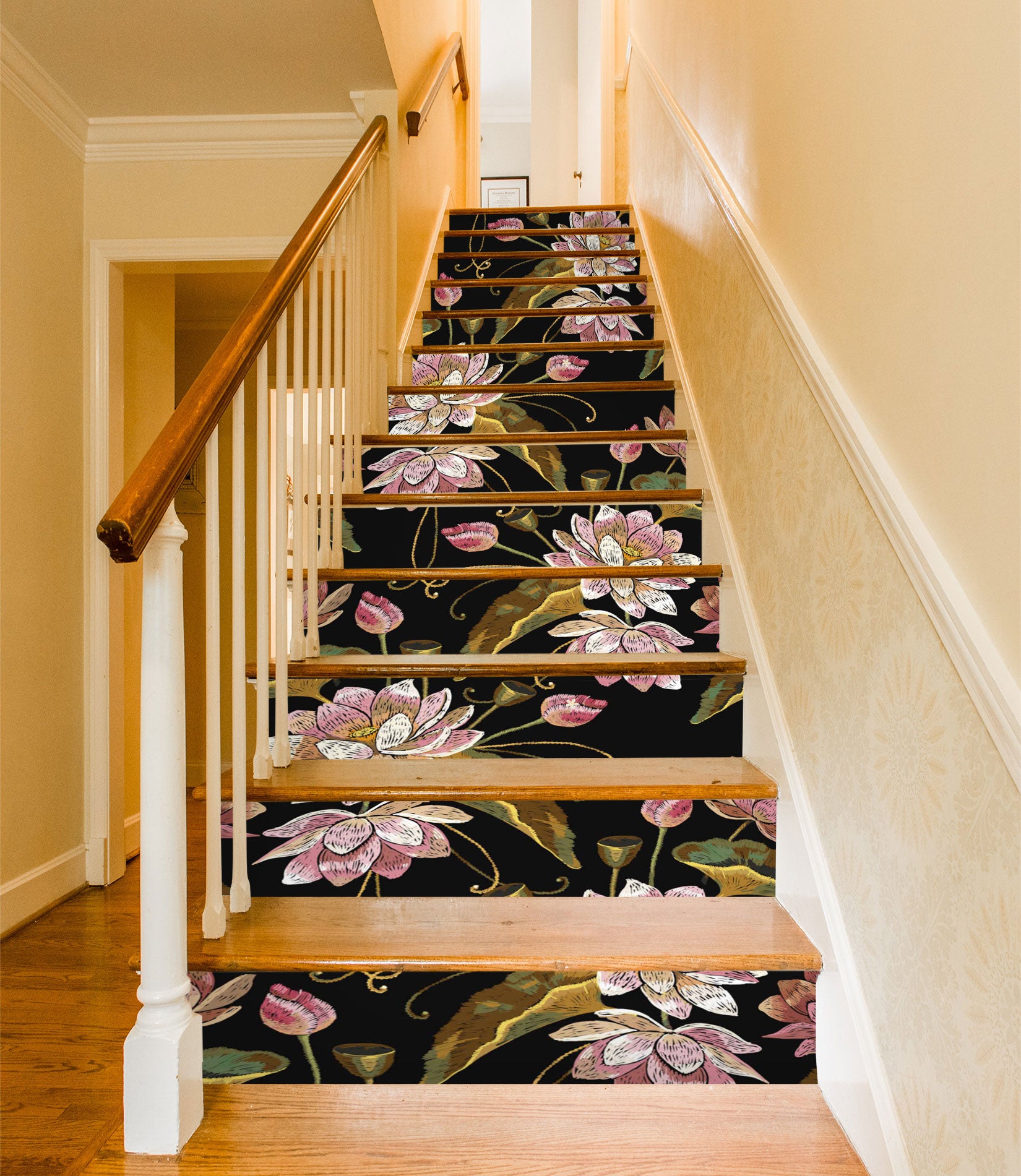 3D Colored Freeze-frame Flowers 478 Stair Risers
