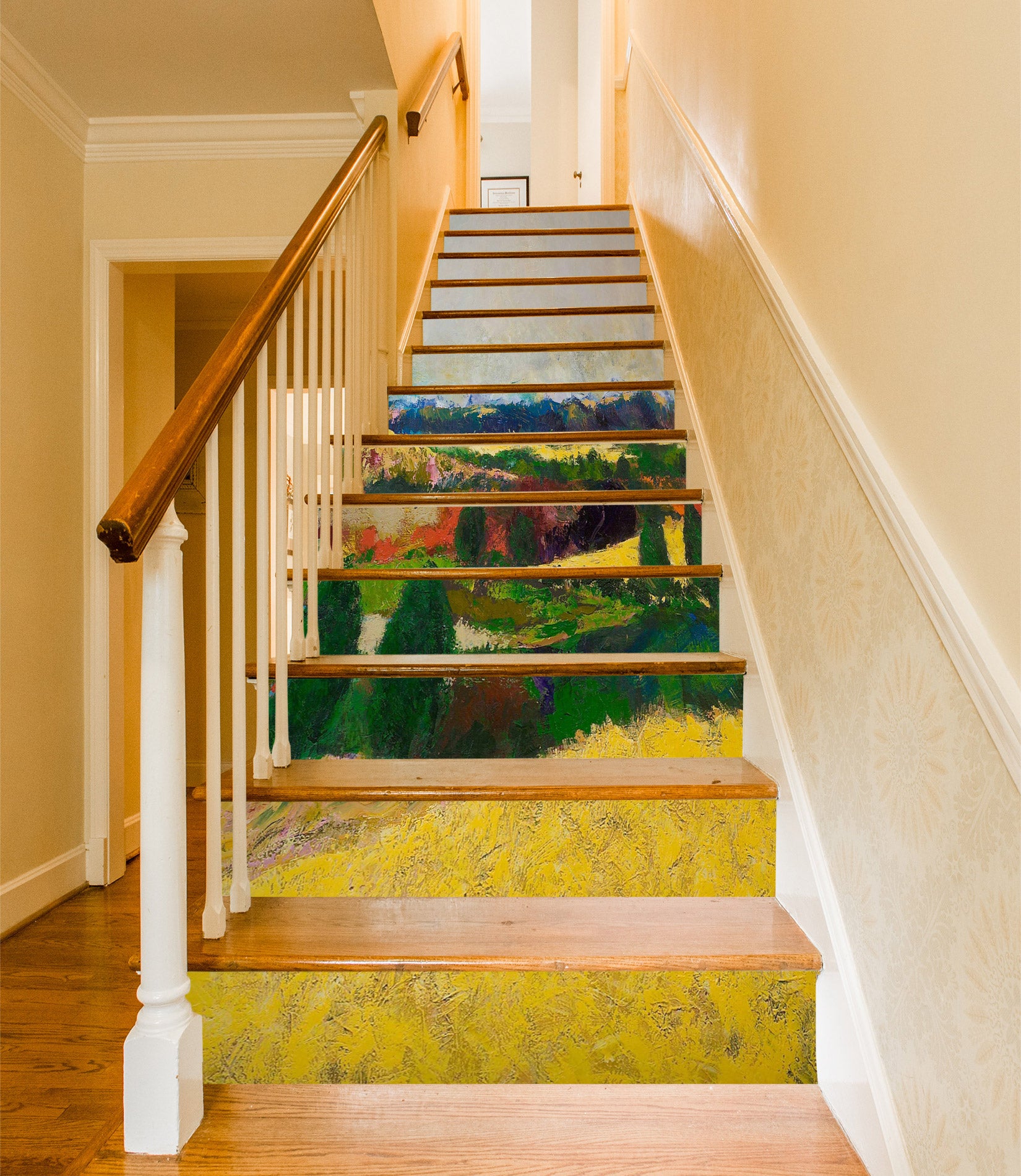 3D Golden Field Green Trees 89195 Allan P. Friedlander Stair Risers