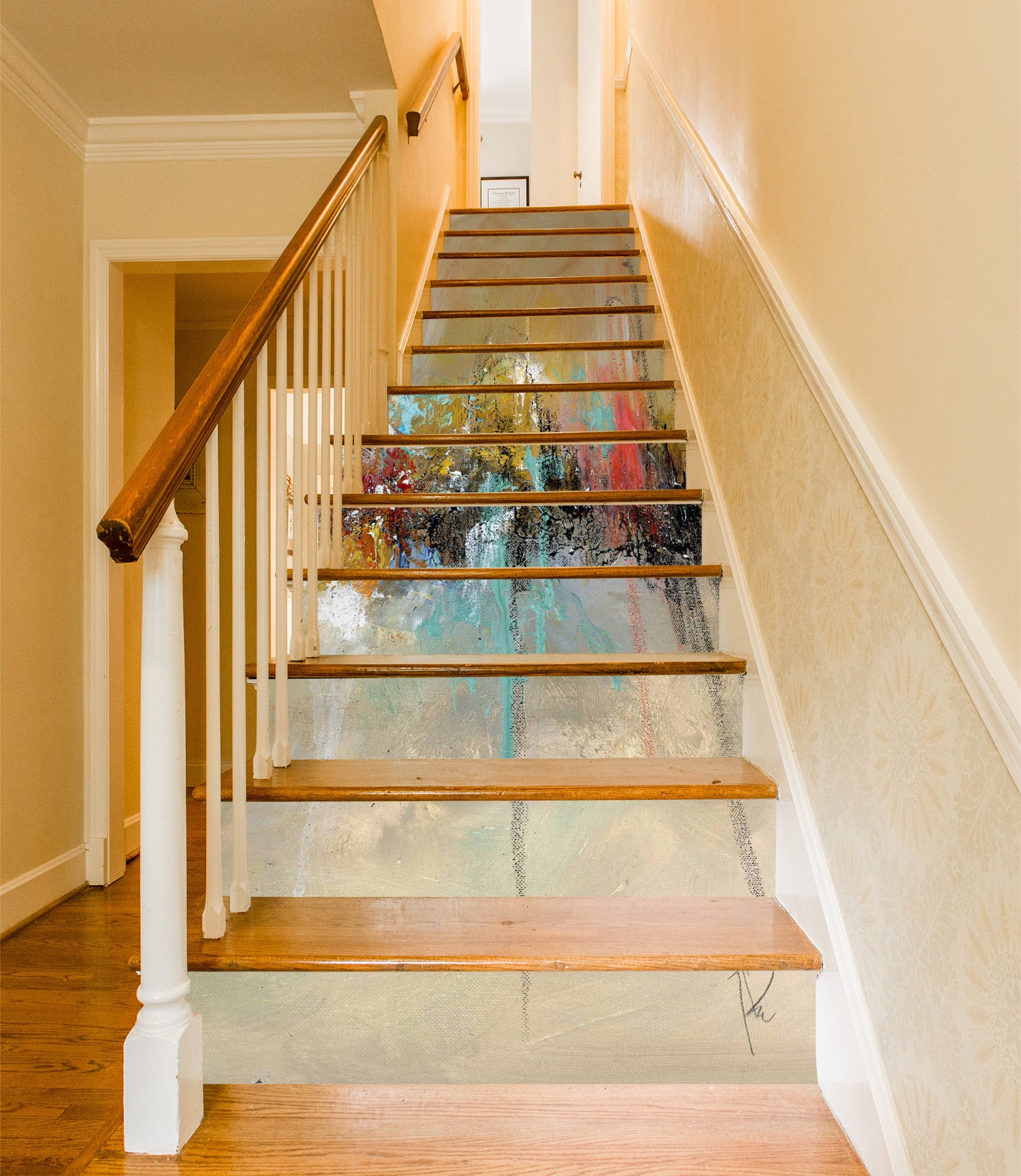 3D Colorful Paint Texture 9806 Anne Farrall Doyle Stair Risers